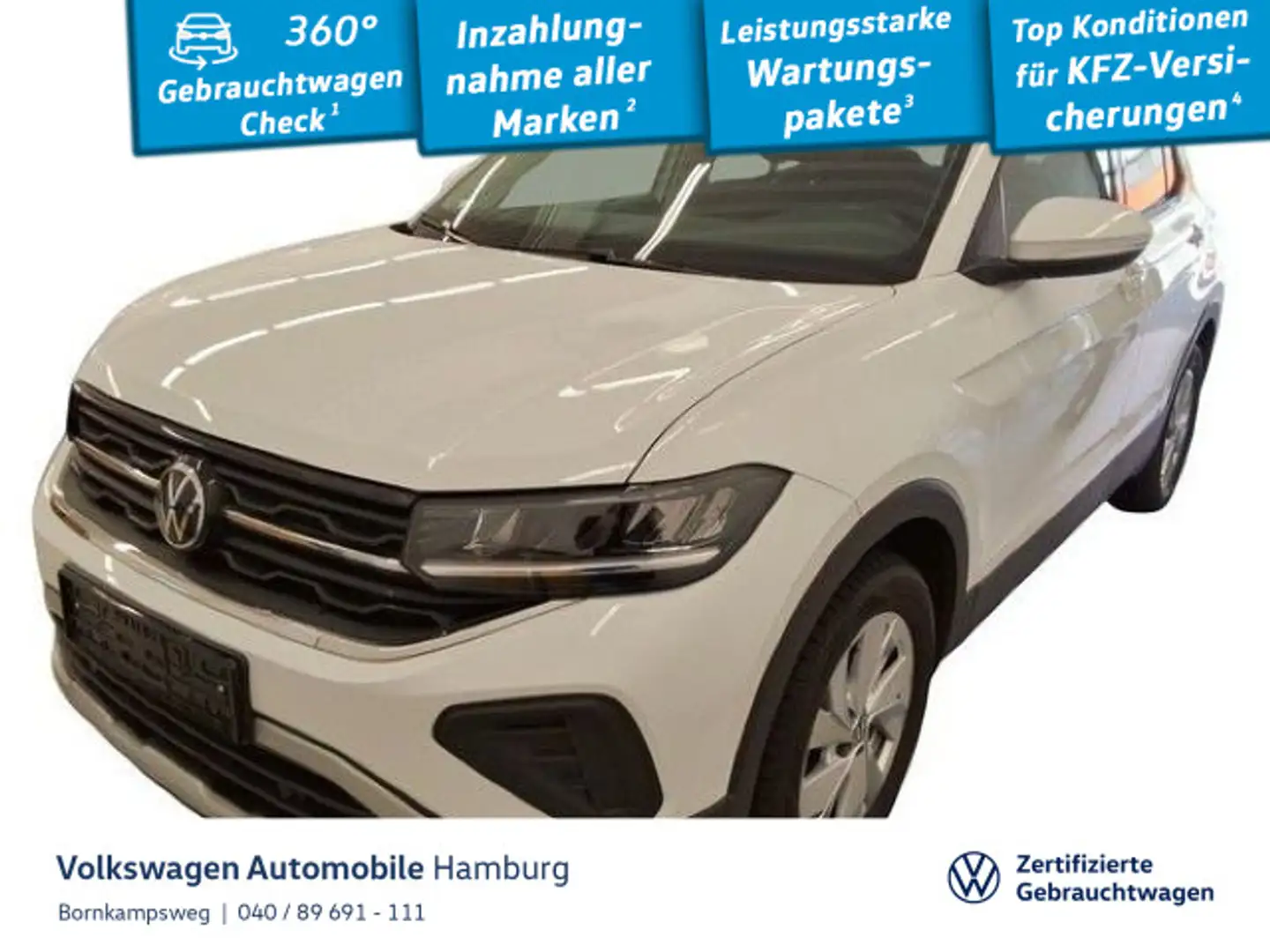 Volkswagen T-Cross 1.0 TSI Life DSG Navi Kamera Sitzheizung Weiß - 1