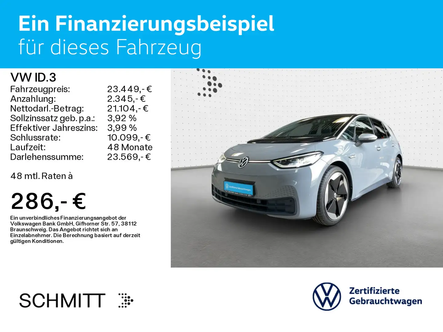 Volkswagen ID.3 Pro Performance FIRST EDITION AKKU 89%*MATR Gris - 2