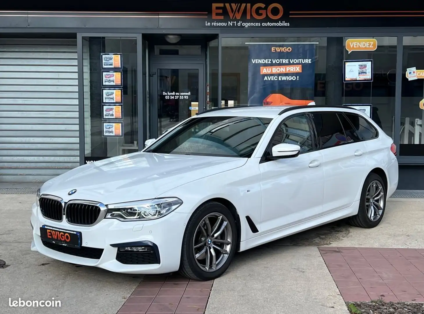 BMW 520 Touring serie g31 520d 2.0 190ch m-sport xdrive bva8 cockpit-caméra 360-hayon élec-attelage-sièges élec Blanc - 1