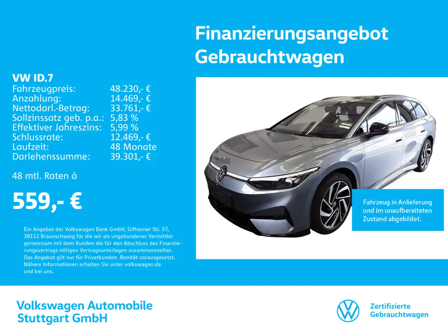 Volkswagen ID.7 Tourer Pro Navi AHK Kamera Blau - 1