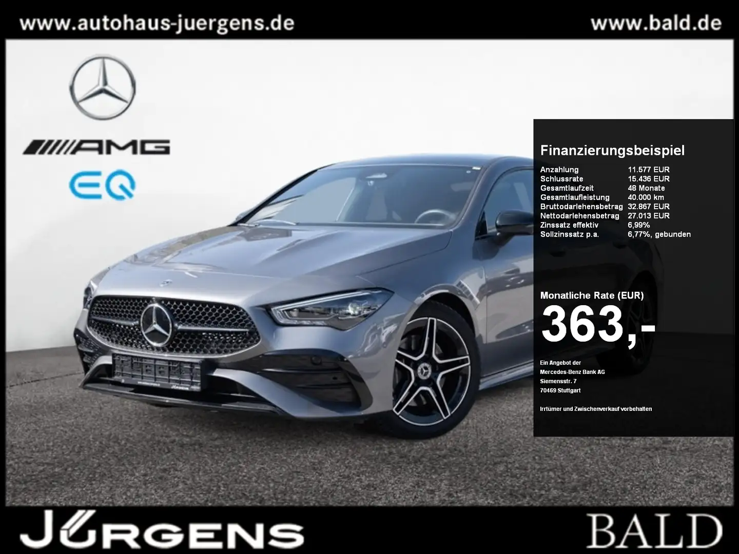 Mercedes-Benz CLA 220 d Coupé AMG-Sport/Pano/Burm/Night/Distr Grau - 1