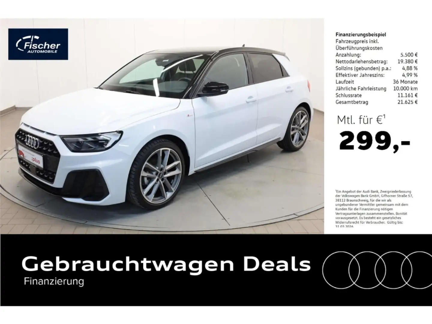 Audi A1 Sportback 35 TFSI S line Weiß - 1