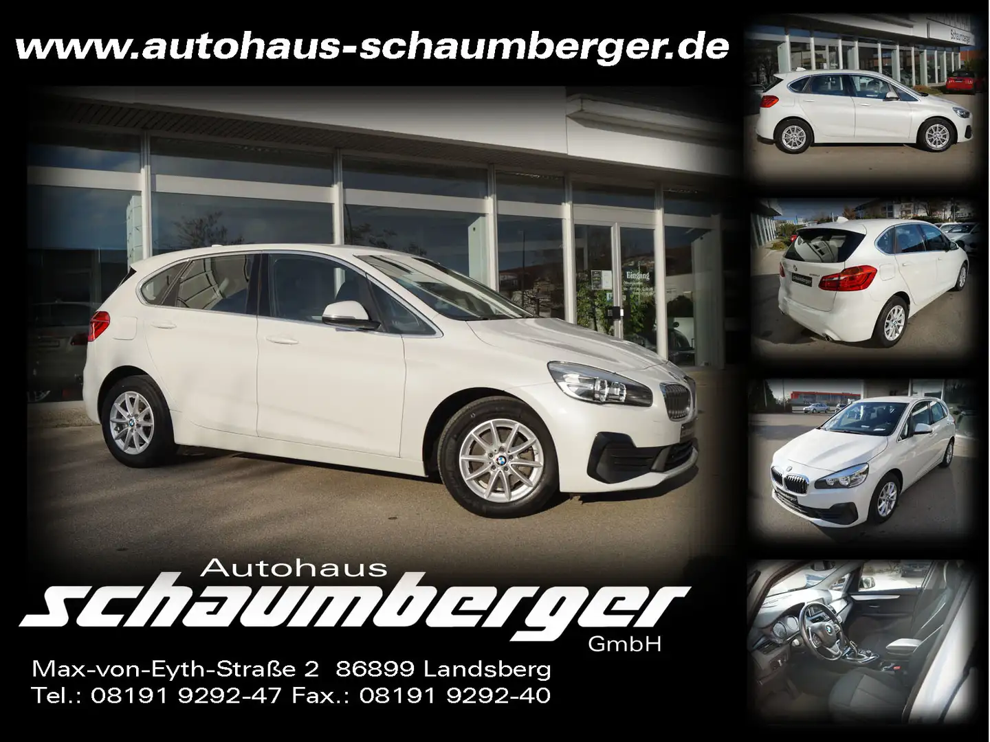 BMW 218 218d Active Tourer Aut. Advantage Weiß - 1