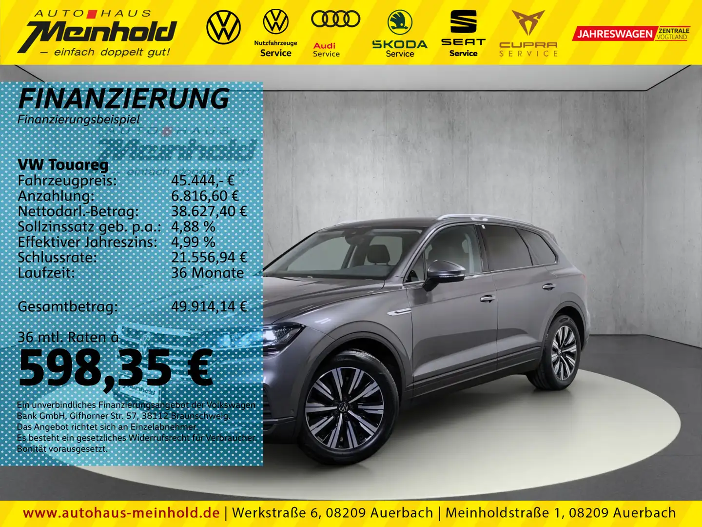 Volkswagen Touareg 3.0 TDI, Luft, el. Klappe, AHK, Alu 19" Grau - 1