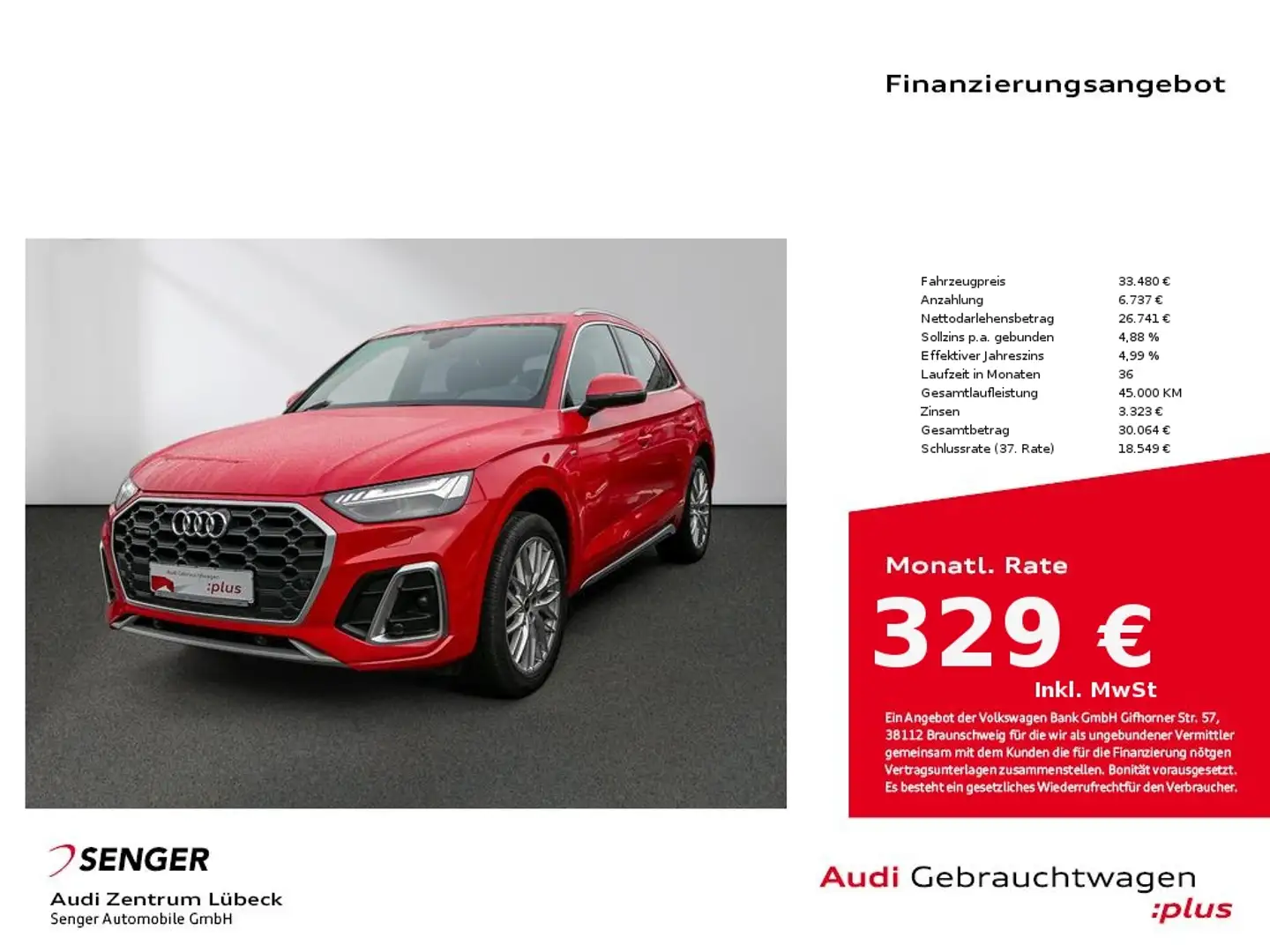 Audi Q5 55 TFSI e quattro S line Nav Pano Matrix Rot - 1