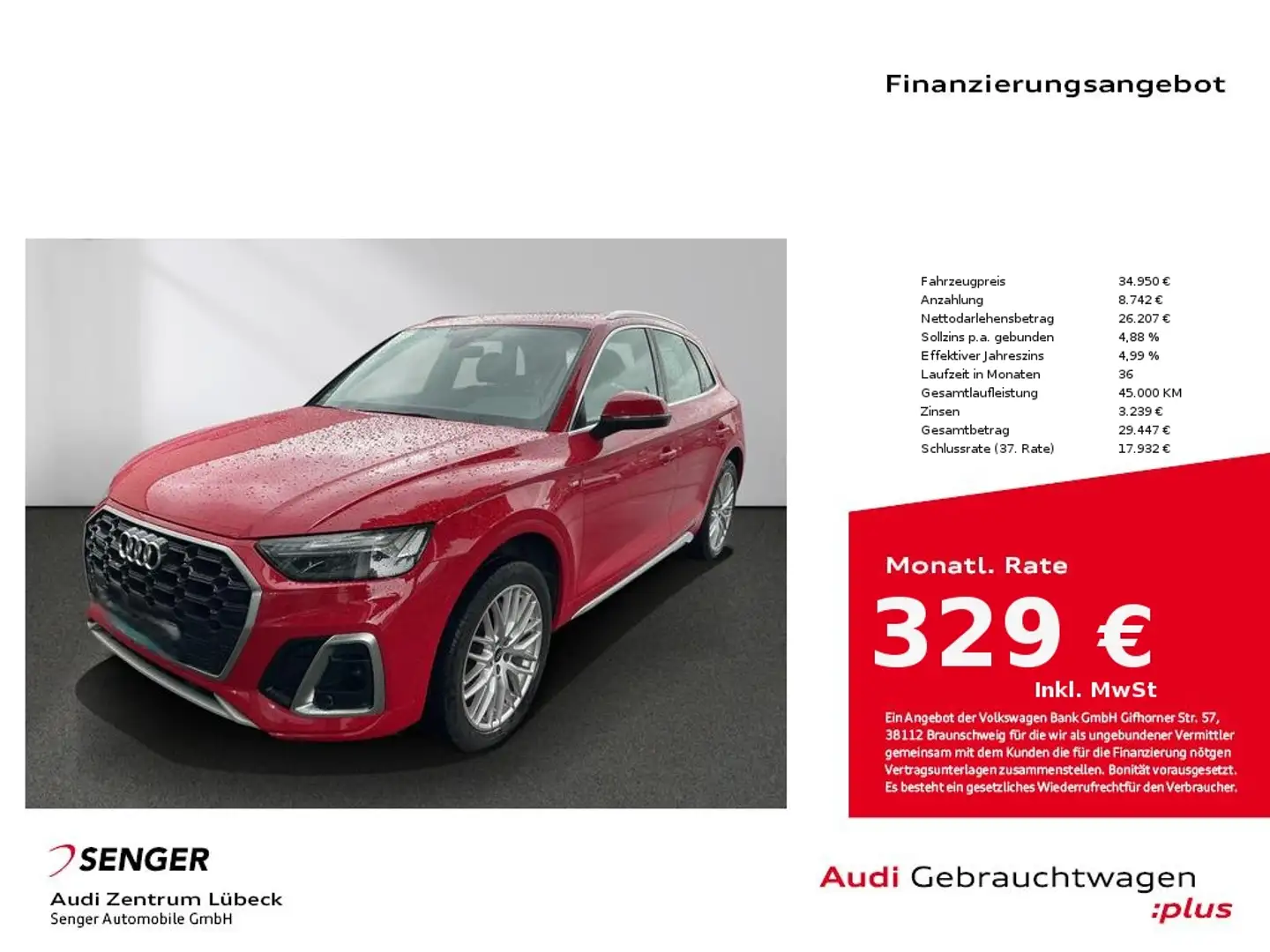 Audi Q5 55 TFSI e quattro S line Nav Pano Matrix Rot - 1