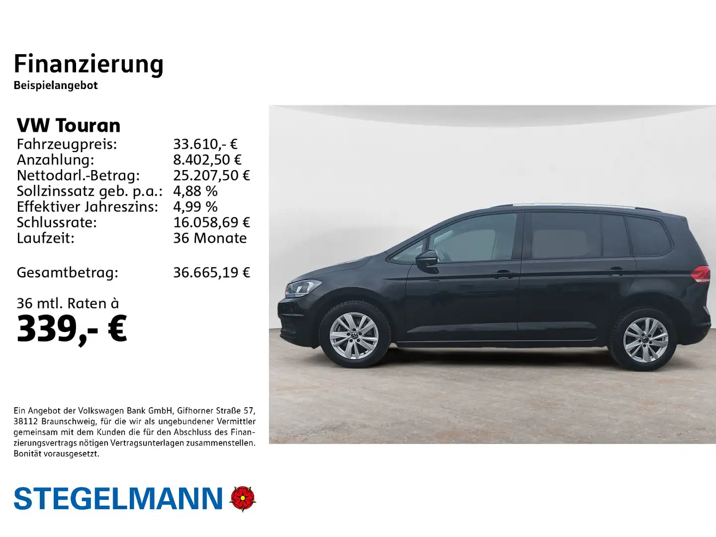 Volkswagen Touran 1.5 TSI DSG Comfortline 7-Sitzer *Navi*AH Schwarz - 2