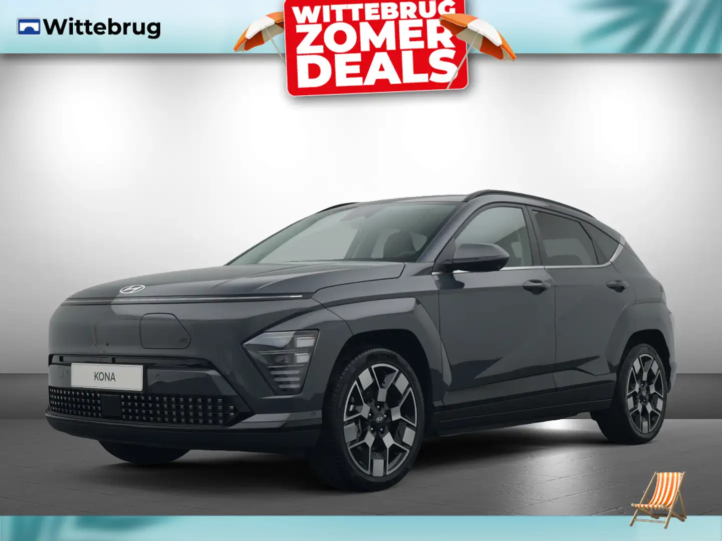 Hyundai KONA Electric Premium 65.4 kWh Volledig Elektrisch met Grijs - 1