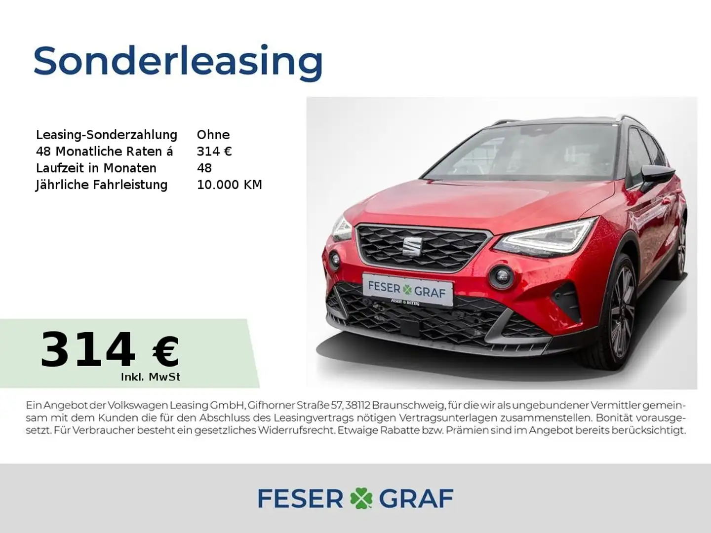 SEAT Arona 1.0 TSI FR LED/Navi/ACC/Kessy/Kamera/ALU18 Rot - 1