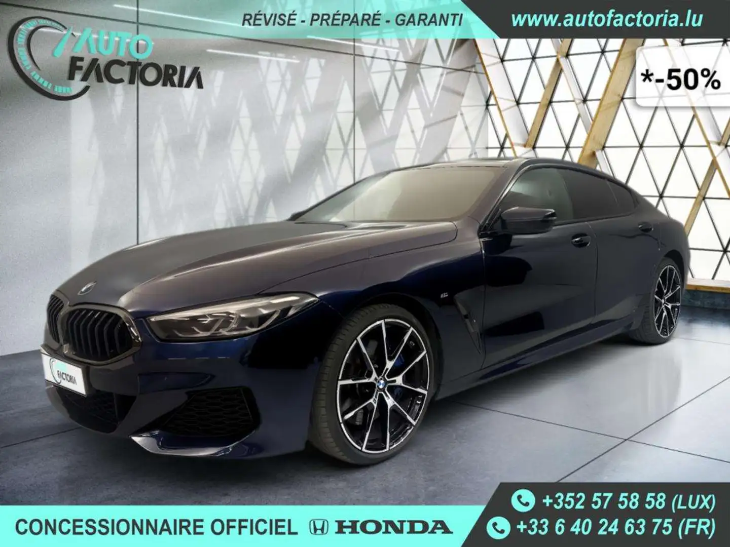 BMW 840 D Gran Coupe -50% 340cv BVA 4x4 M Sport+T.PANO+GPS Blauw - 1