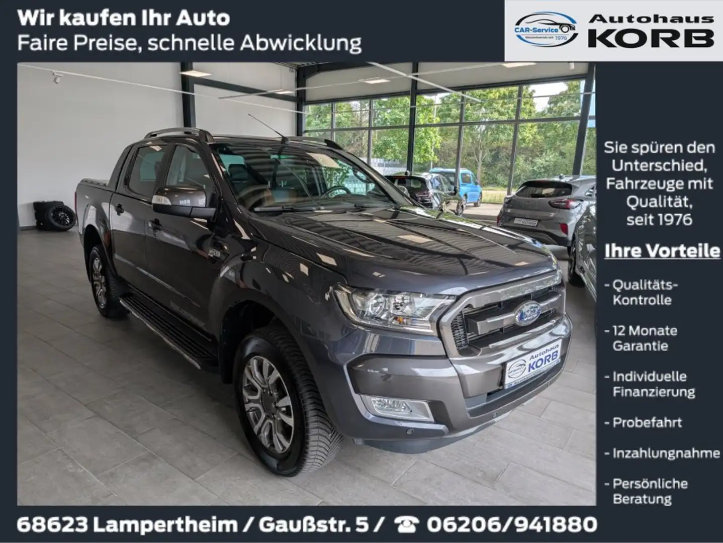 Ford Ranger Autm. 3.2 Wildtrak 4x4 Doppelkabine, AHK, Garantie Šedá - 1