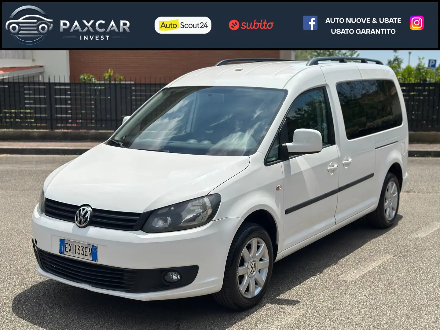 Volkswagen Caddy 2.0 109CV ECOFUEL MAXI 7 POSTI *MOTORE REVISIONATO Weiß - 1