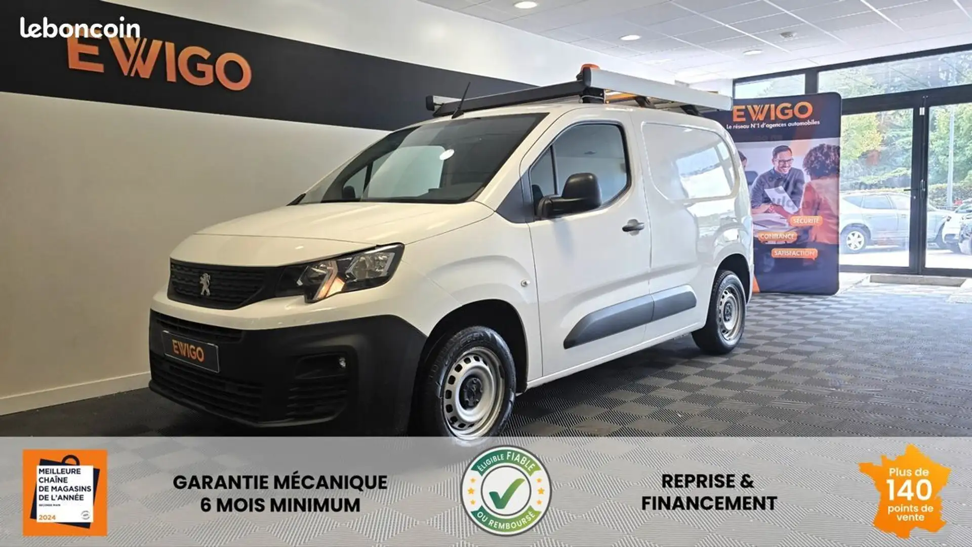 Peugeot Partner VU FOURGON 1.5 BLUEHDI 100ch 650KG L1 M GRIP %2B 10 824 HT SUIVI MOTEUR NEUF Blanc - 1