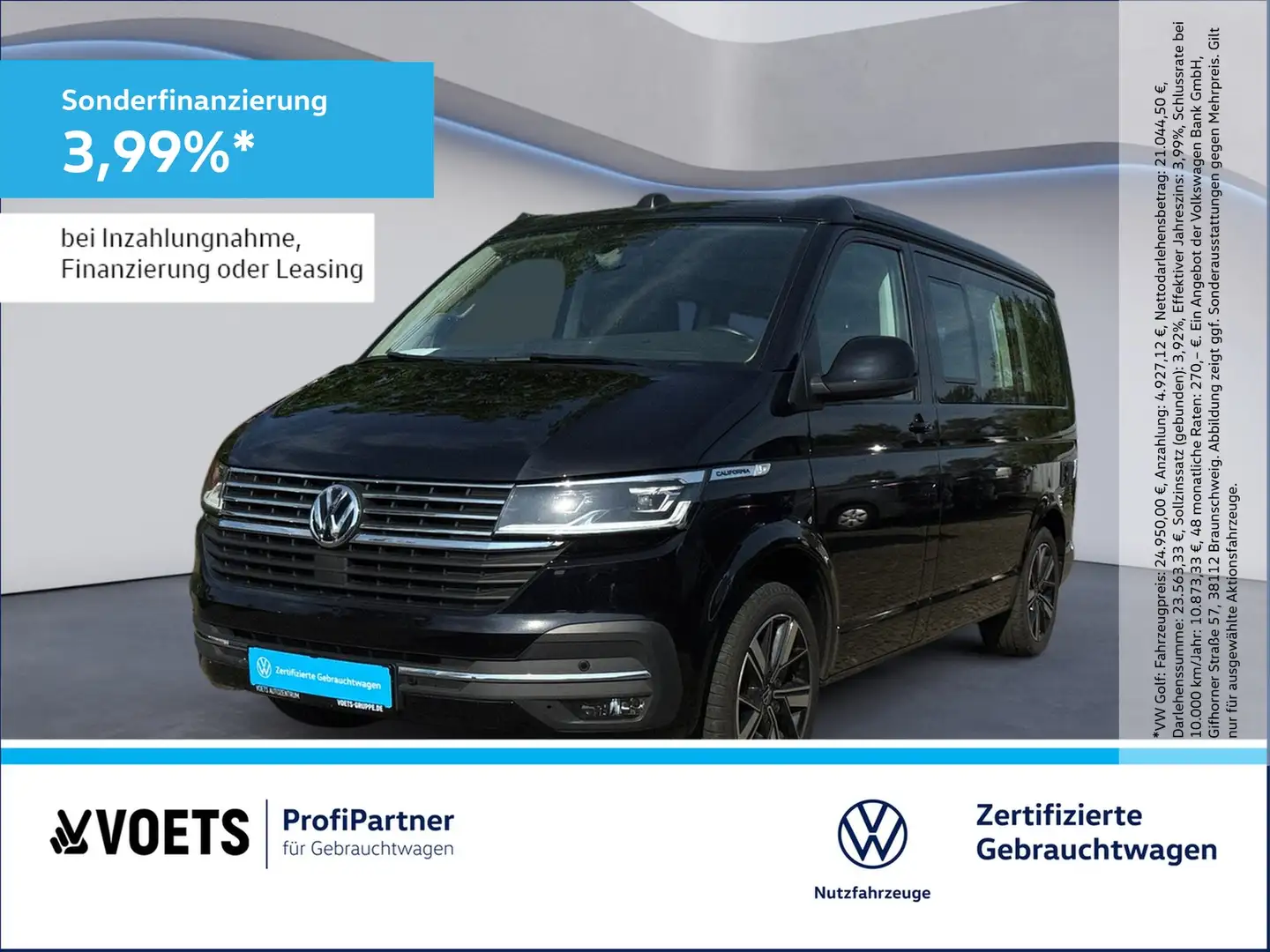 Volkswagen T6 California 6.1 Ocean 2.0 TDI DSG STANDHZG+elekt.+Sitz Schwarz - 1