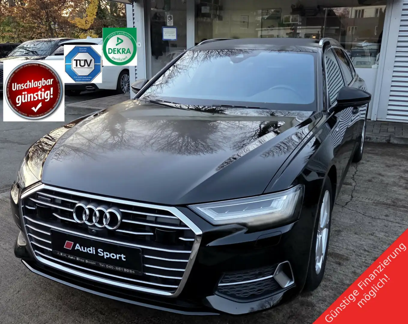 Audi A6 quattro.Sports.HD-LED.DigTach.Nav.DCC.360°.QC Schwarz - 1