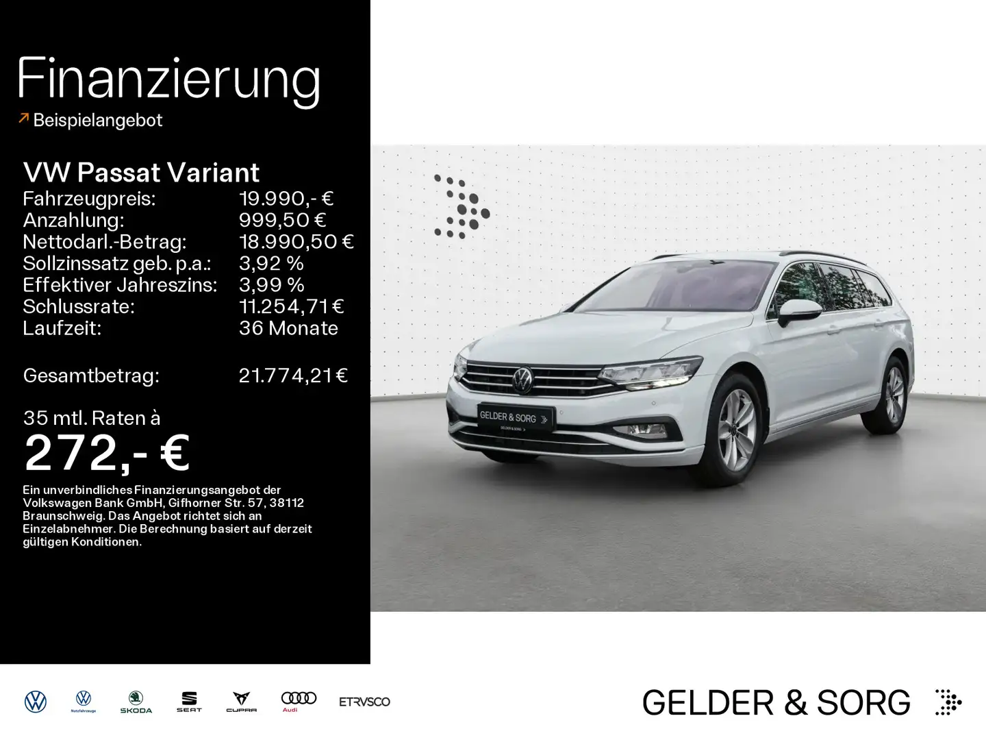 Volkswagen Passat Variant Business 2.0 TDI RFK*ACC*LED*Navi Weiß - 1