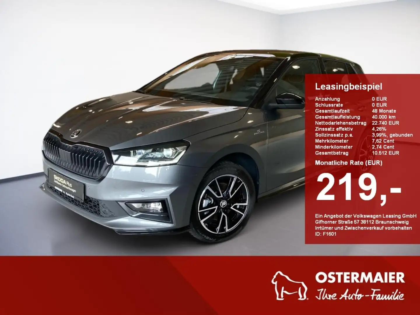 Skoda Fabia Monte Carlo 1.0TSI NAV.FernA.ViCo.ASSISTED.LED.SHZ Grau - 1