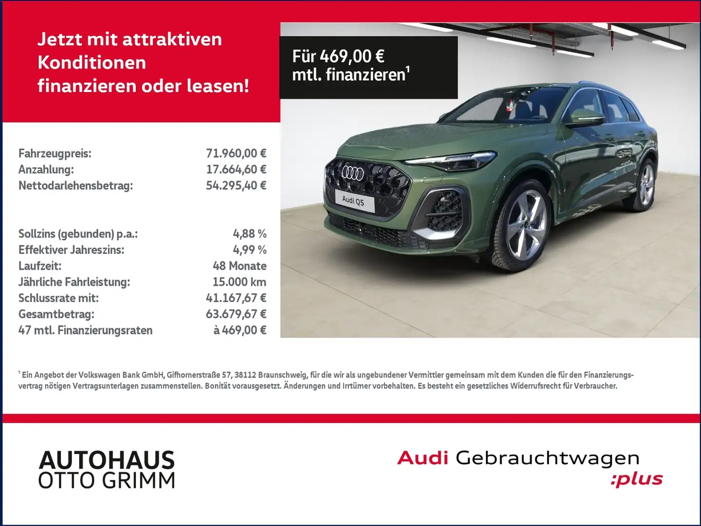 Audi Q5 2.0 TDI quattro Matrix KLIMA NAVI LEDER ALU Grün - 1