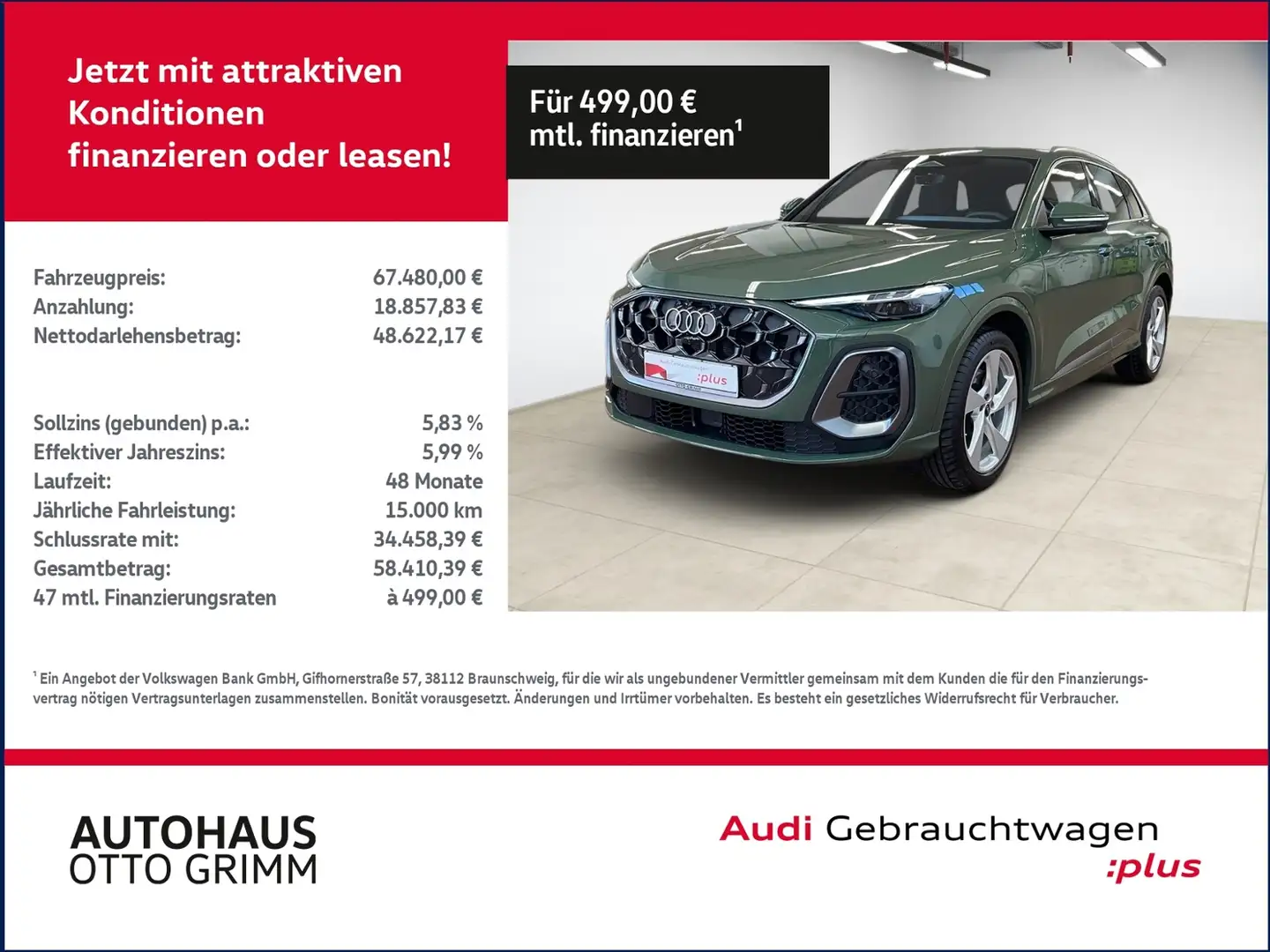 Audi Q5 2.0 TDI quattro Matrix KLIMA NAVI LEDER ALU Grün - 1