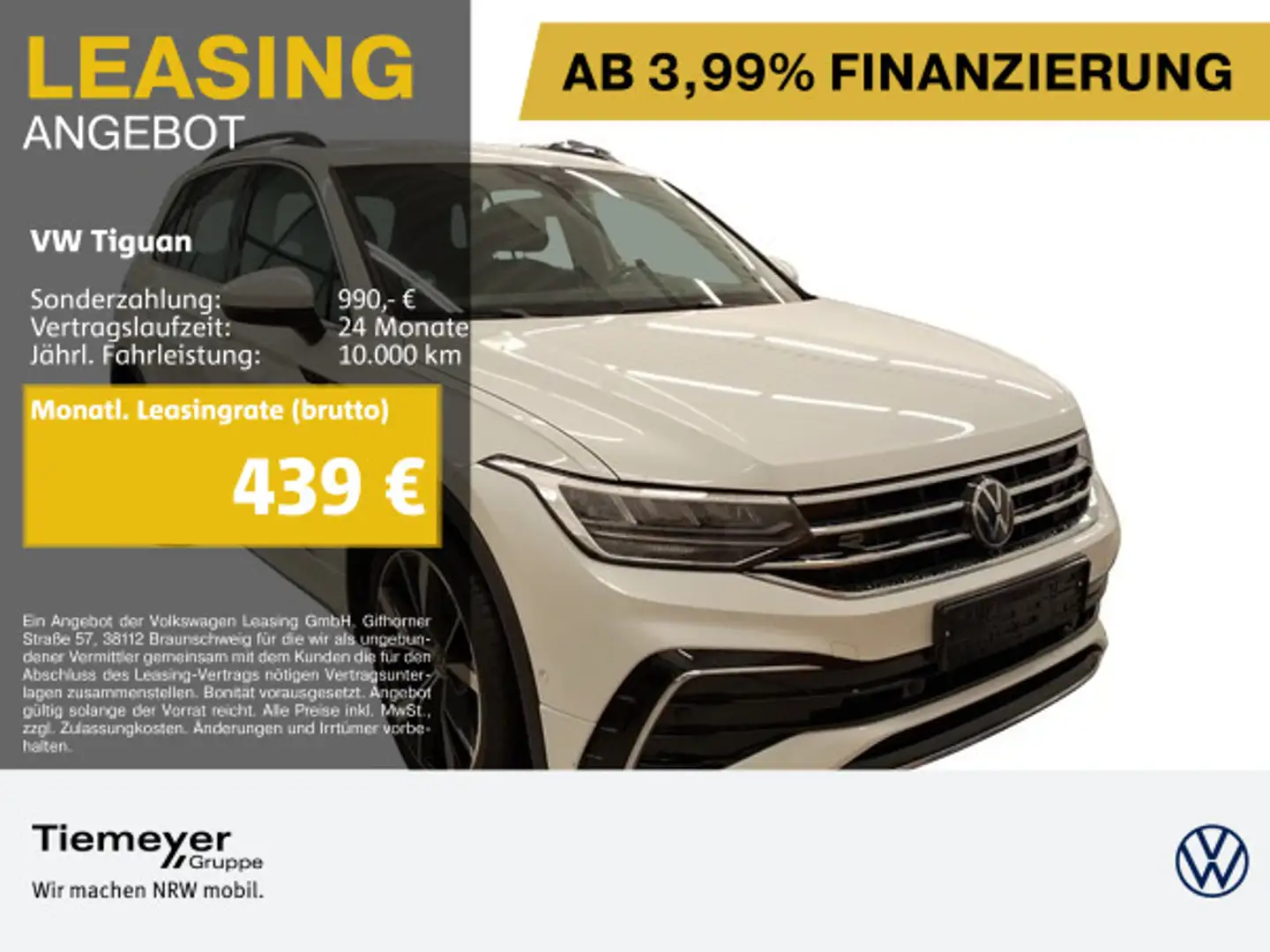 Volkswagen Tiguan 1.5 TSI DSG R-LINE LM20 HuD ASSIST AHK Weiß - 1