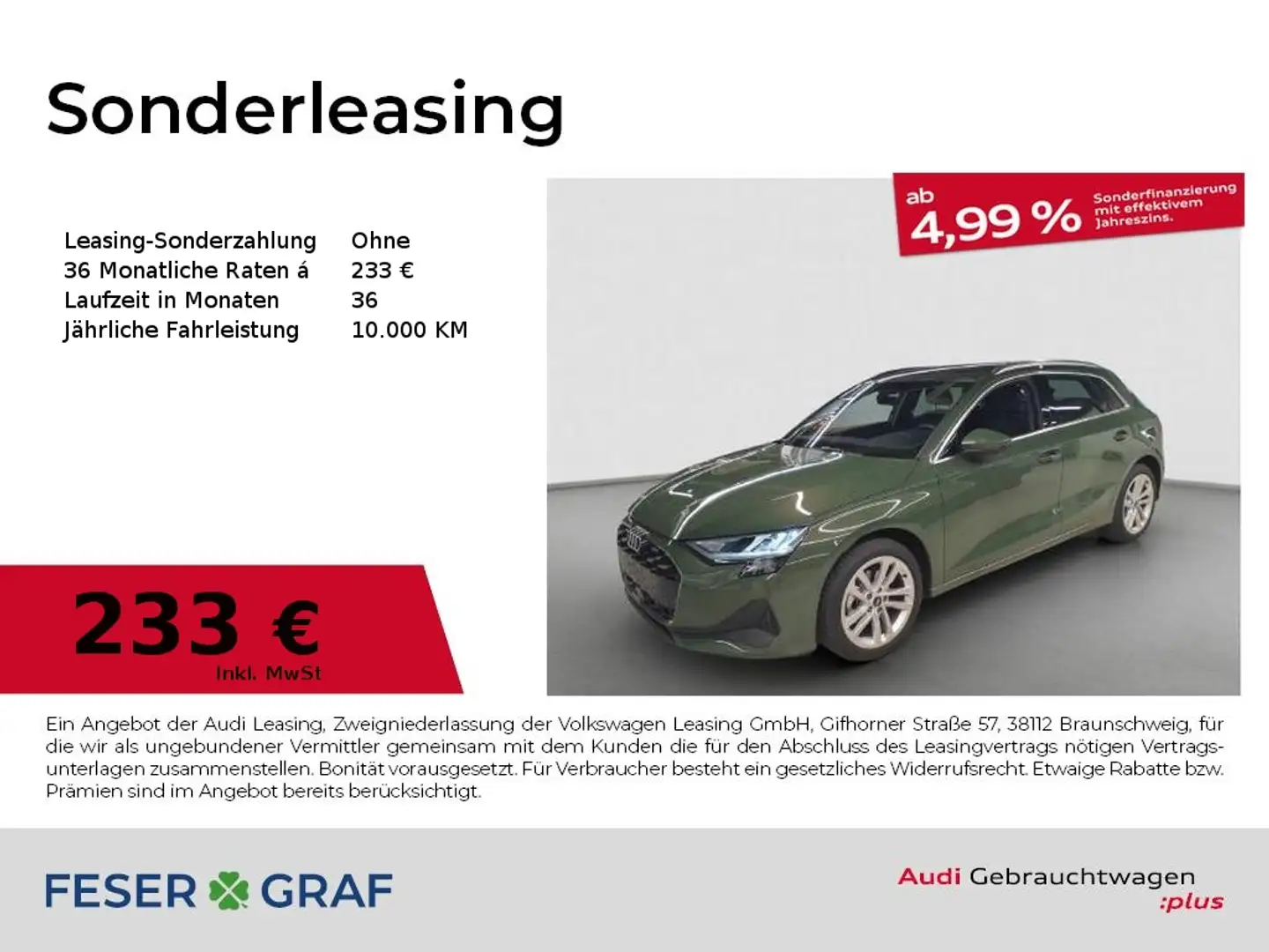 Audi A3 Sportback 35 TFSI Navi LED Vert - 1