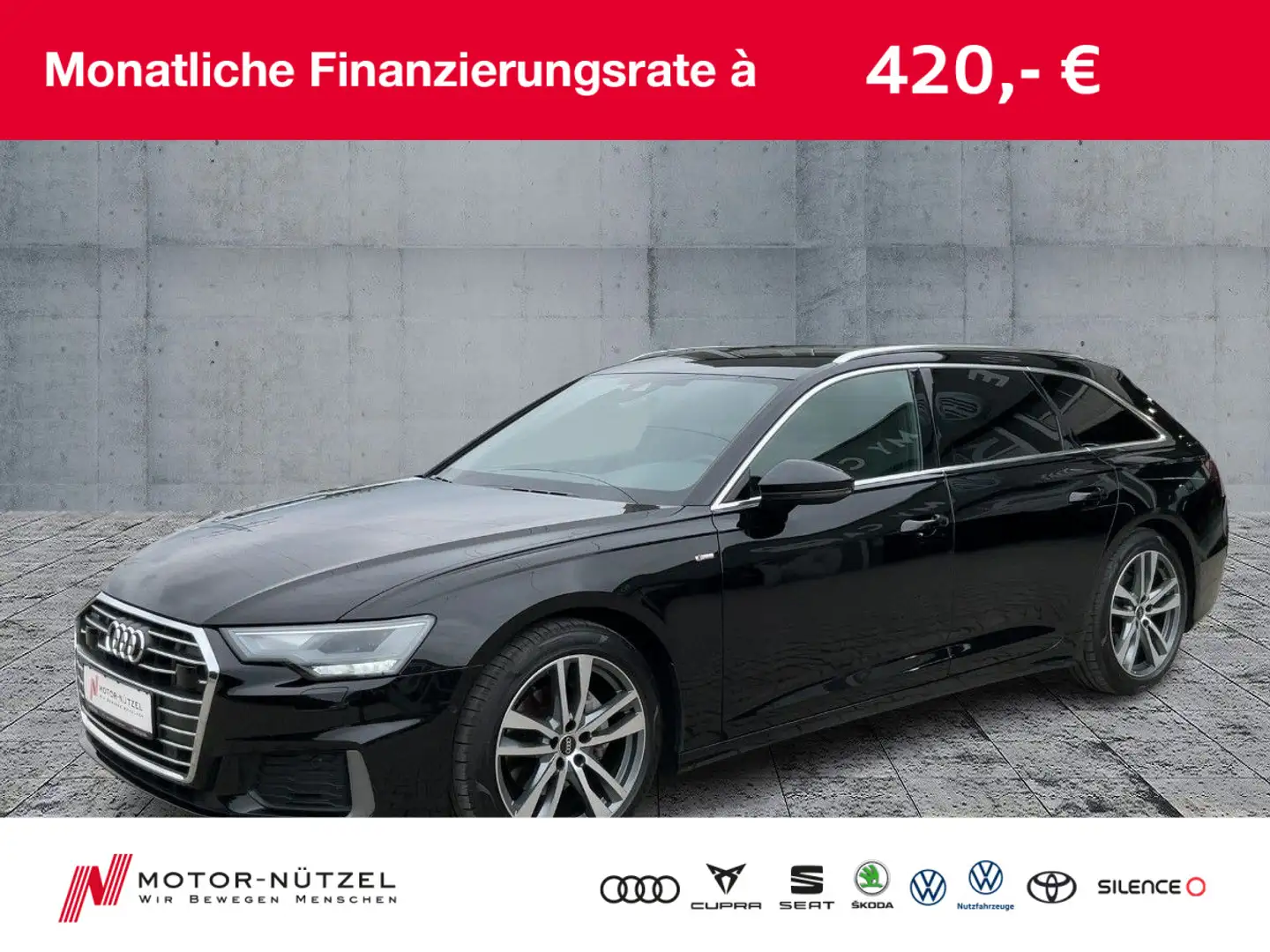Audi A6 40 TDI QU S-TR S-LINE LED+NAVI+ACC+360° Zwart - 1