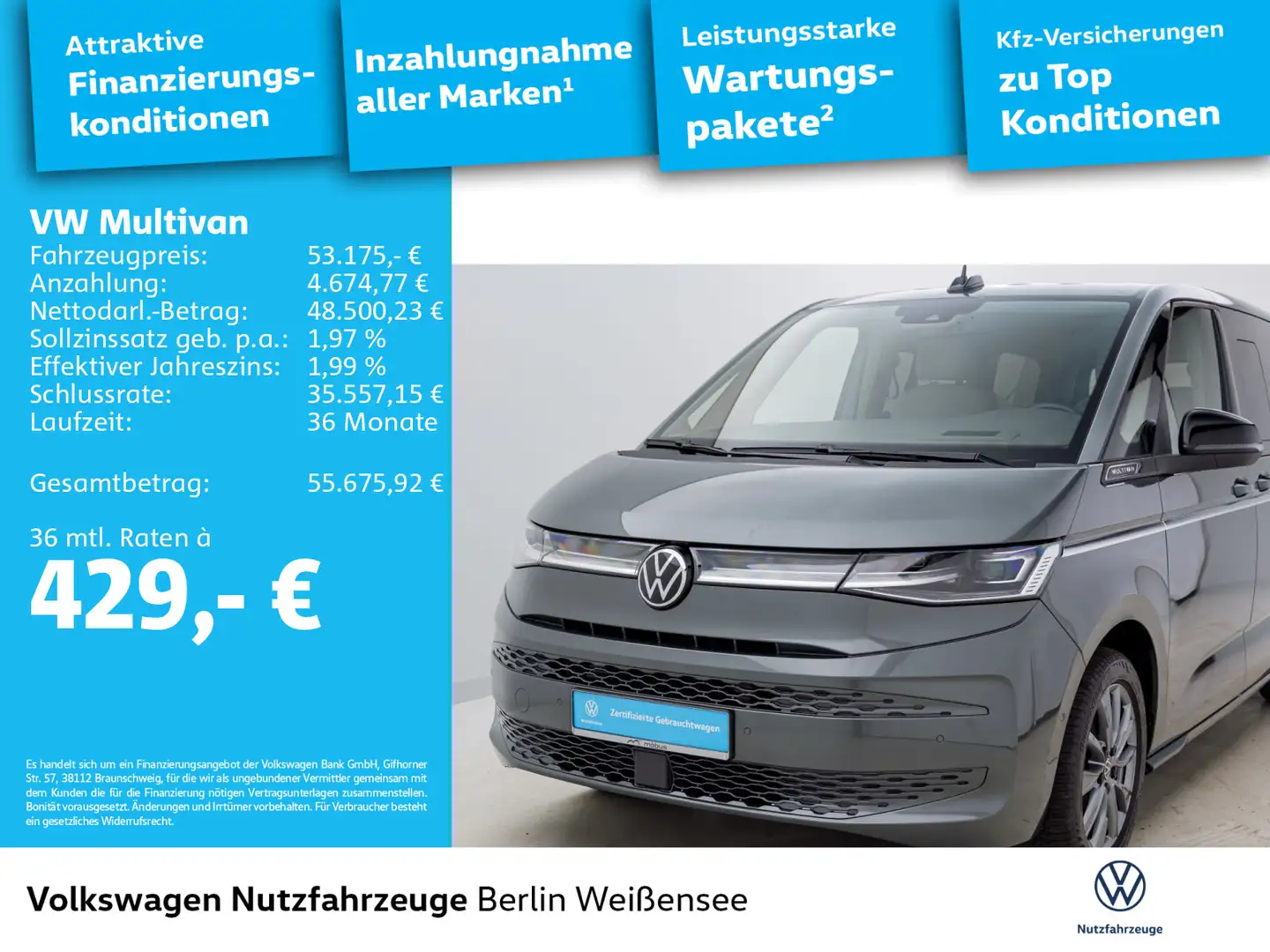Volkswagen T7 Multivan T7 Multivan TDI Style Lang*DSG*7-SITZ*NAV*HUD*AH Grau - 2