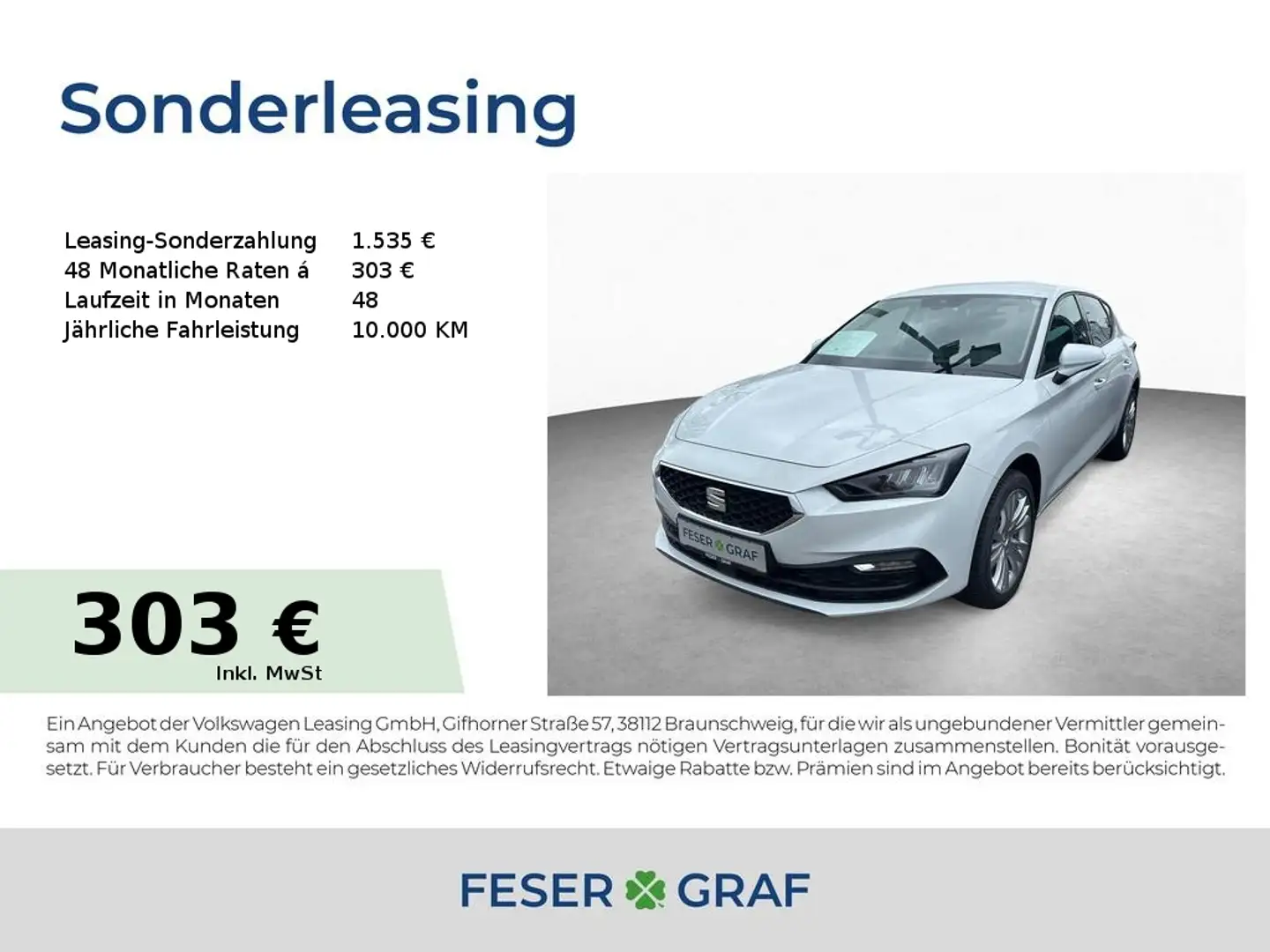 SEAT Leon STYLE EDITION 2.0 TDI DSG 17" SHZ FULL LINK Weiß - 1