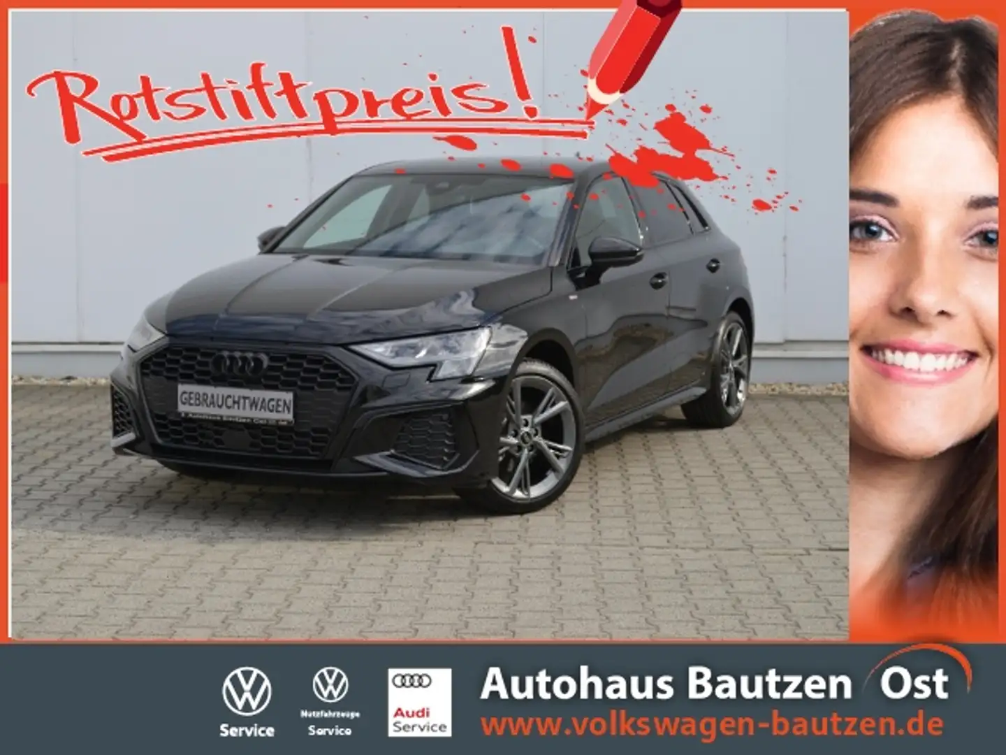 Audi A3 Sportback 35 TFSI S-tronic S line OPTIK-SW/LED/18 Negro - 1
