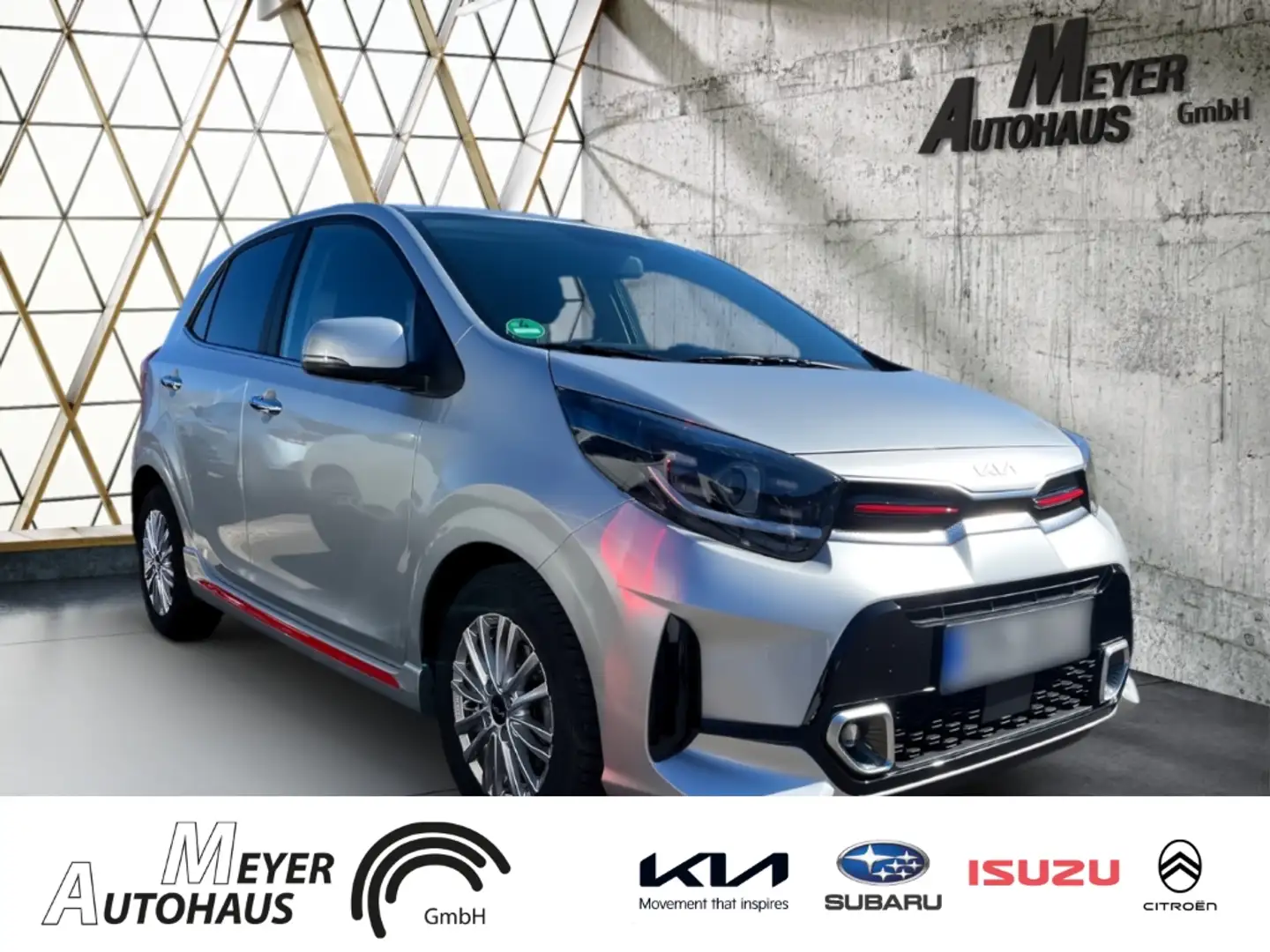 Kia Picanto 1.2 GT Line AMT+TECH+NAVI+Leder+Sportlenkrad+16 Zo Silber - 2