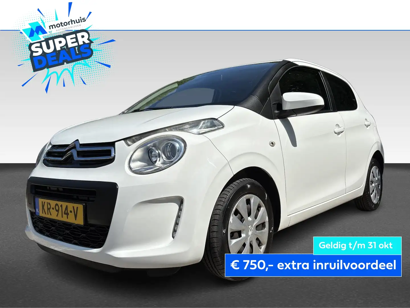 Citroen C1 Feel 5 deurs Airco Snelheidsbegrenzer Wit - 1