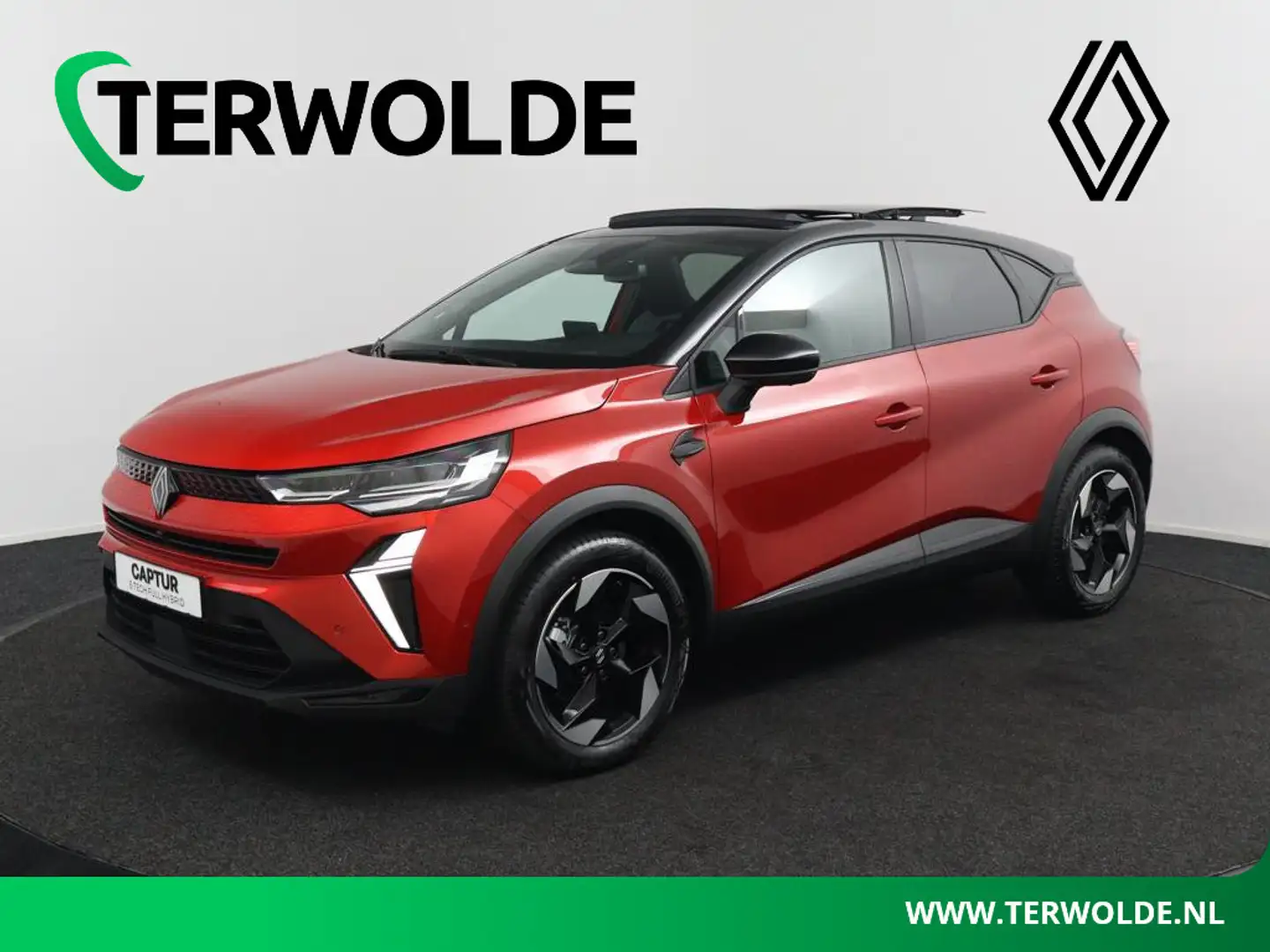 Renault Captur 1.6 E-Tech full hybrid 145 techno | Panoramadak | Rouge - 1