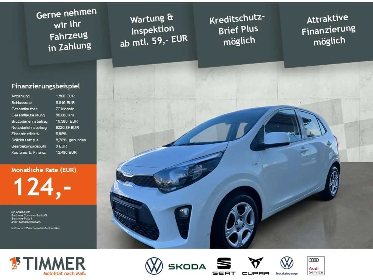 Kia Picanto Edition 7 *SHZ*7 Jahre Garantie*Lenkradheizung*Bl Білий - 2