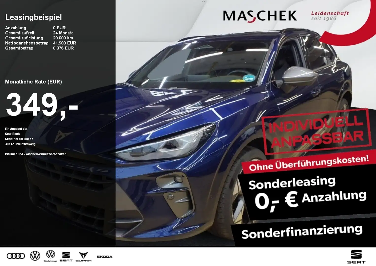 CUPRA Terramar VZ 2.0 TSI Pano AHK HD-Matrix HUD 360°View Bleu - 1