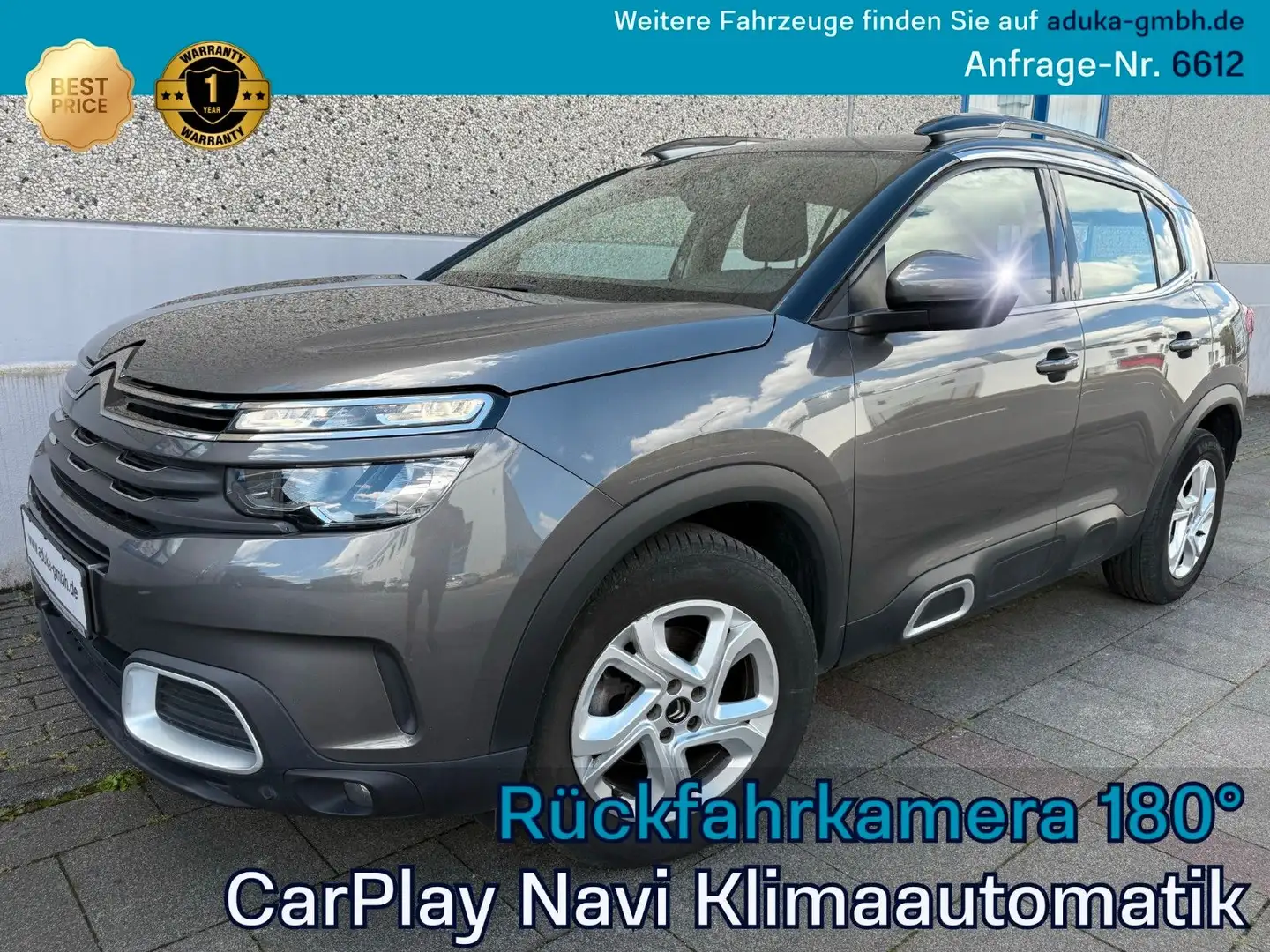Citroen C5 Aircross PureTech 130 Rückfahrkamera CarPlay Navi PDC Grau - 1
