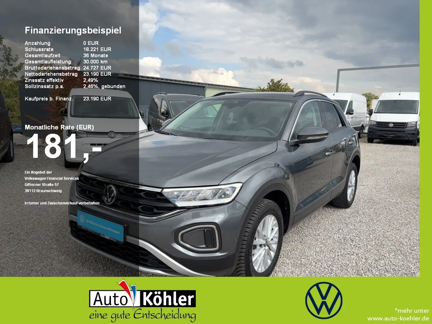 Volkswagen T-Roc Life TSi CarPlay+LED+Navi+Virt+PDC+Kamera Grau - 1
