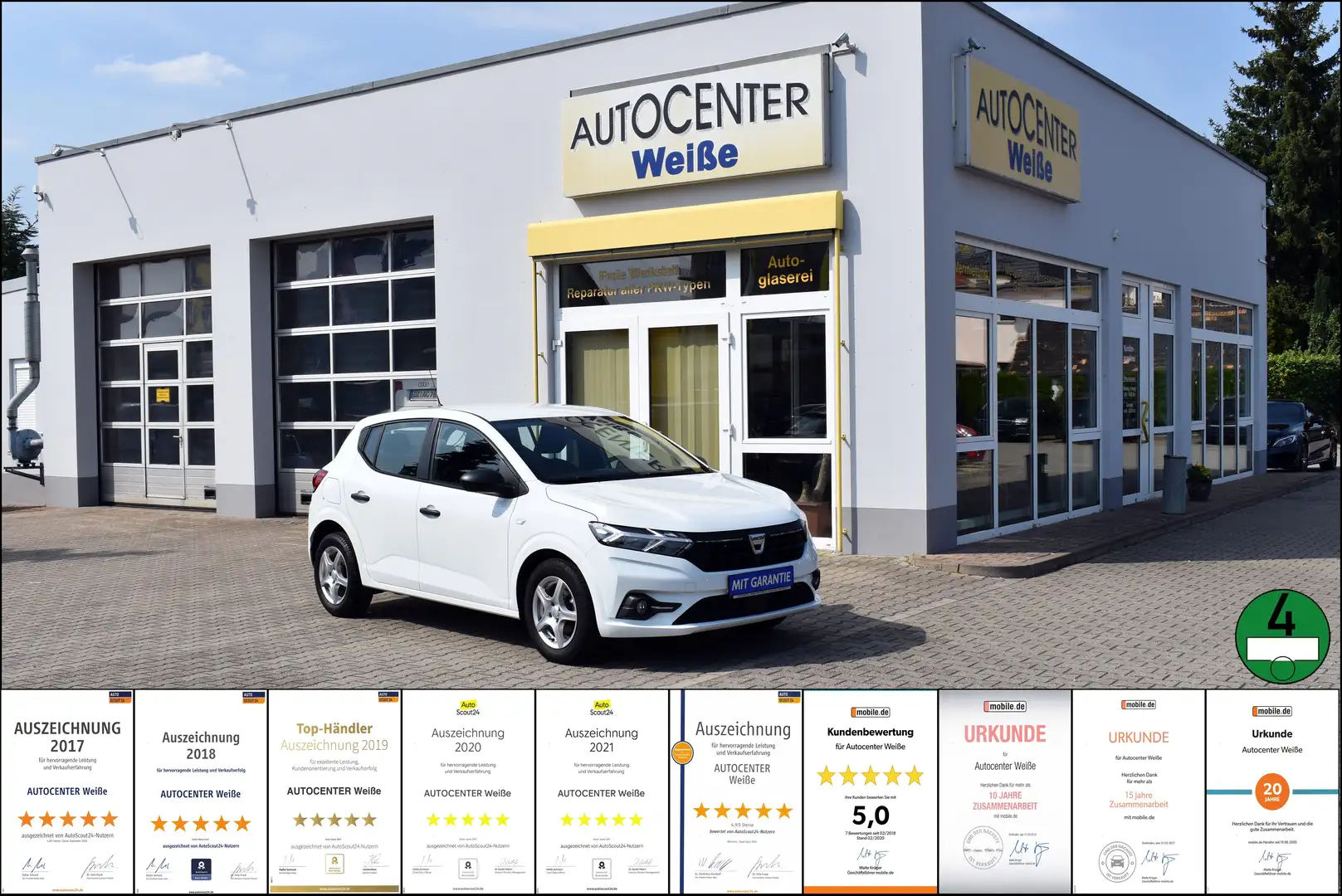 Dacia Sandero Essential 1.-Hand Klima TÜV-Neu GARANTIE Weiß - 1