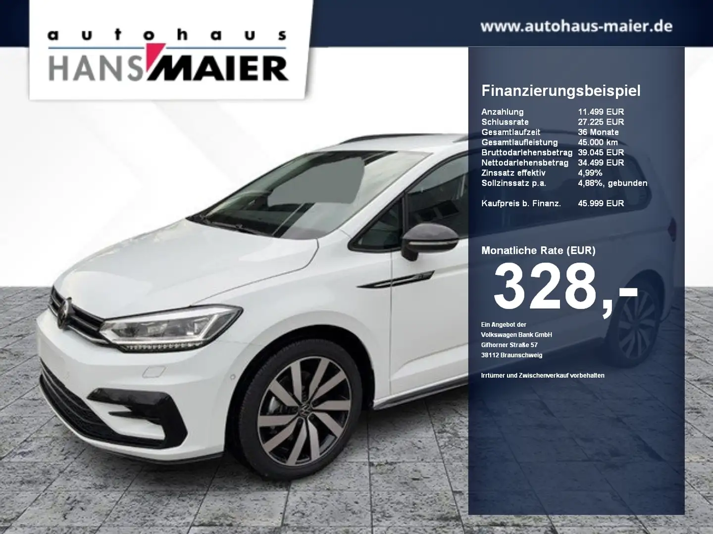 Volkswagen Touran Highline TSI DSG AHK R-Line 7Sitzer Rear Weiß - 1