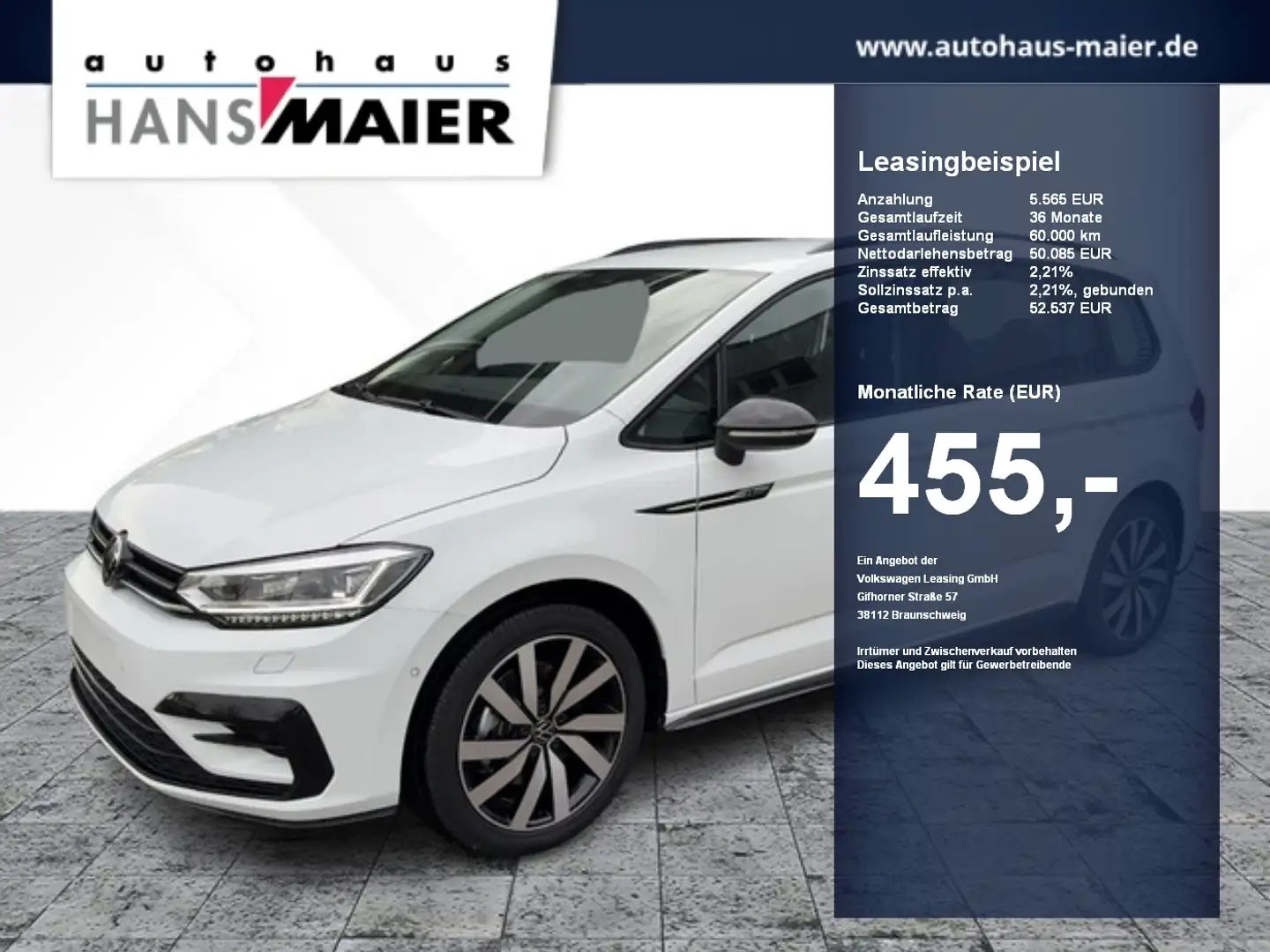 Volkswagen Touran Highline TSI DSG AHK R-Line 7Sitzer Rear Weiß - 1