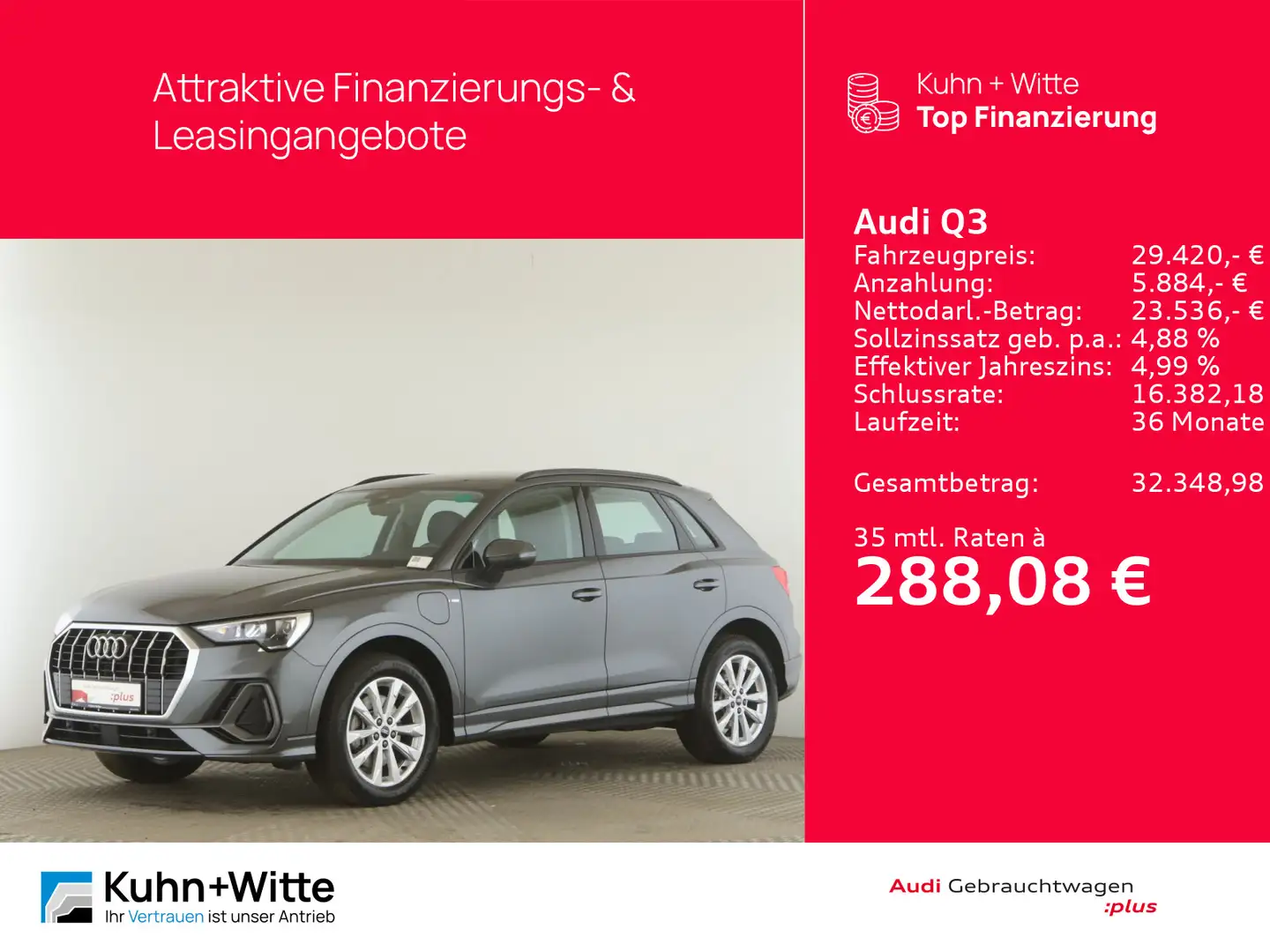 Audi Q3 45 TFSIe S line *HYBRID*LED*PDC*SHZ*MMI-Plus* Gris - 1