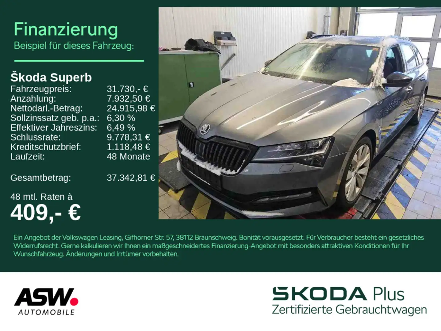 Skoda Superb Combi Sportline 4x4 2.0 TDI DSG 360° AHK Grau - 1