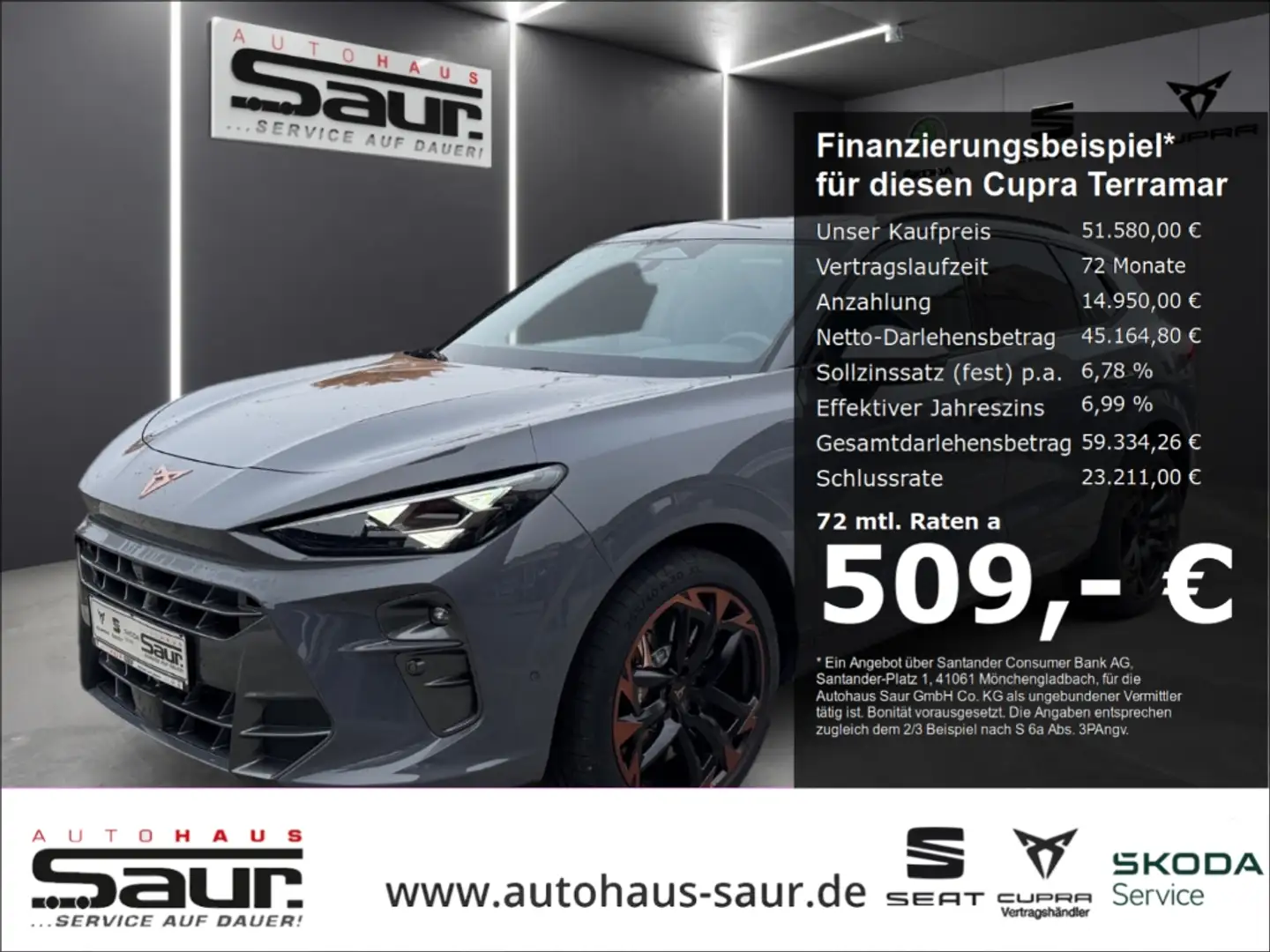 CUPRA Terramar VZ 2.0 TSI 4DRIVE DSG LED KLIMA NAVI SHZ PANO Grijs - 1
