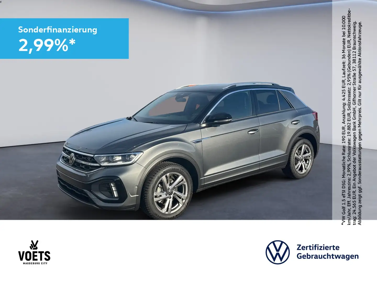 Volkswagen T-Roc 1.5 TSI R-Line DSG+KAM+AHK+NAVI Grau - 1