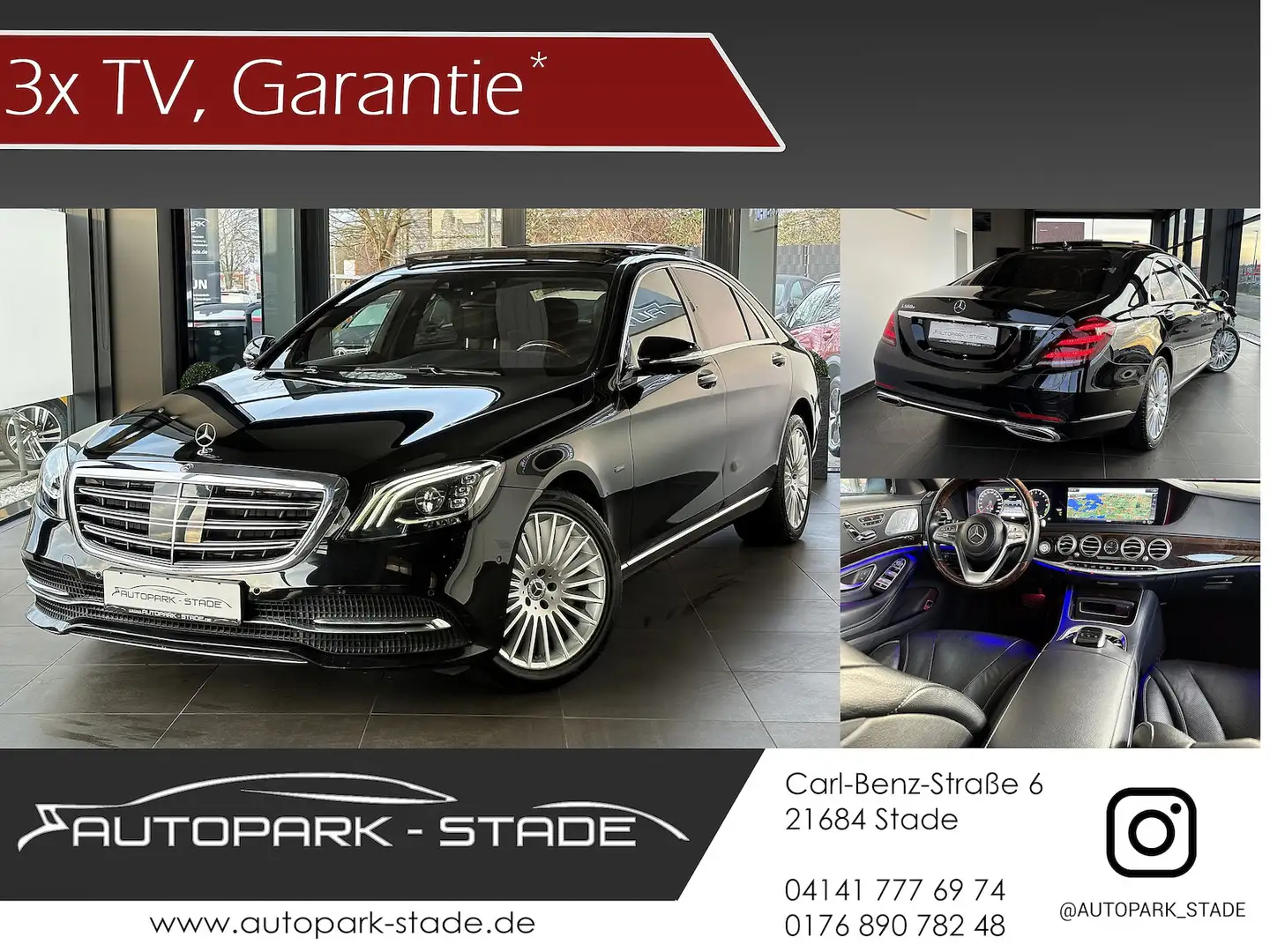 Mercedes-Benz S 560 e L Hybrid Pano 3xTV LED Assist. VOLL Noir - 1