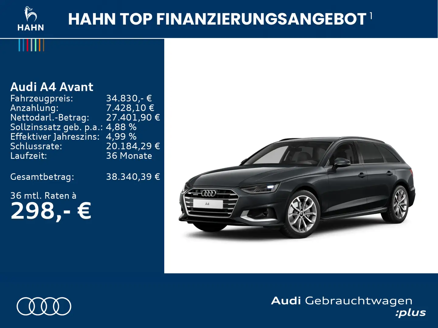 Audi A4 40TDI quattro S-trc Navi AHK Pano Virtu Gris - 2