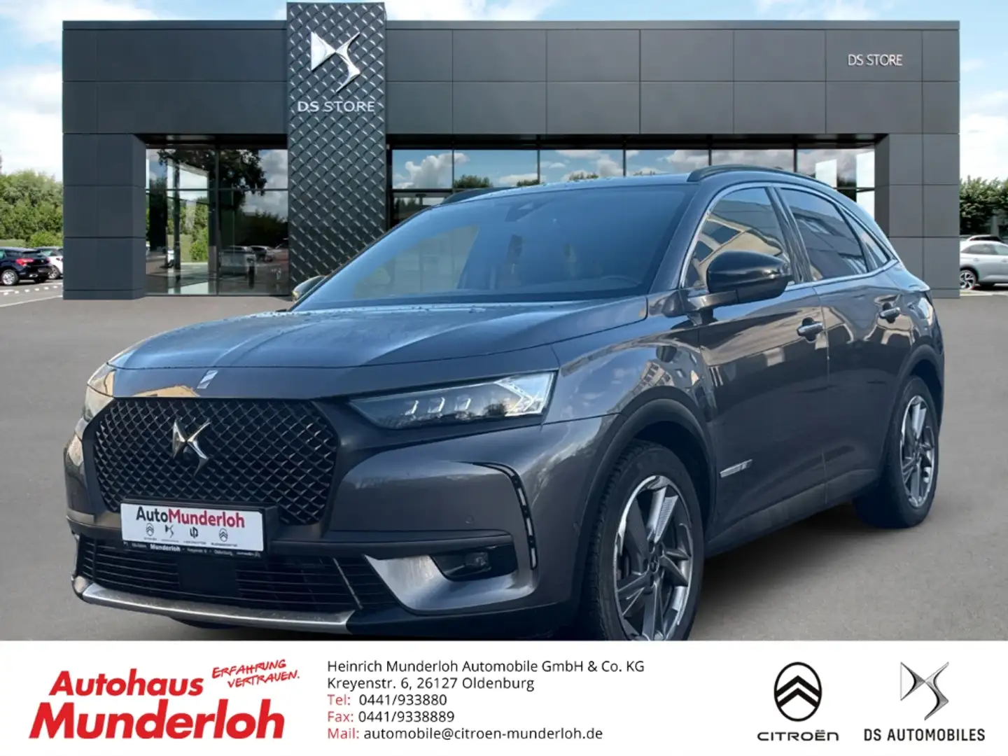 DS Automobiles DS 7 E-Tense 300 kW Performance Line + 4x4 NIGHT-VISION Gris - 1