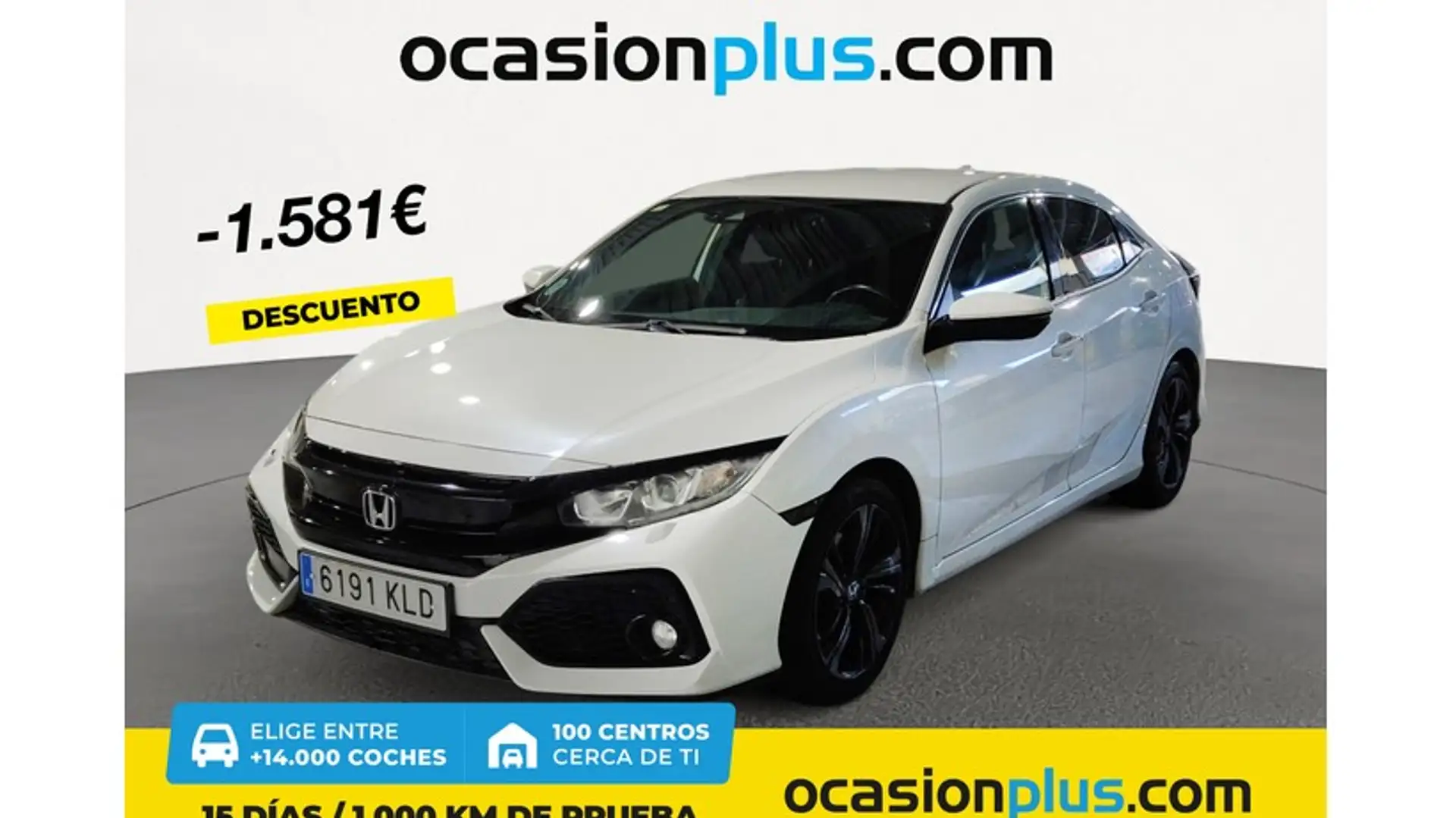 Honda Civic 1.6 i-DTEC Elegance Navi Blanc - 1