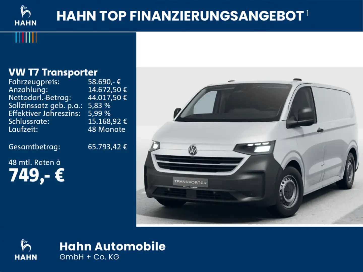 Volkswagen T7 Transporter Kasten eHybrid Weiß - 2