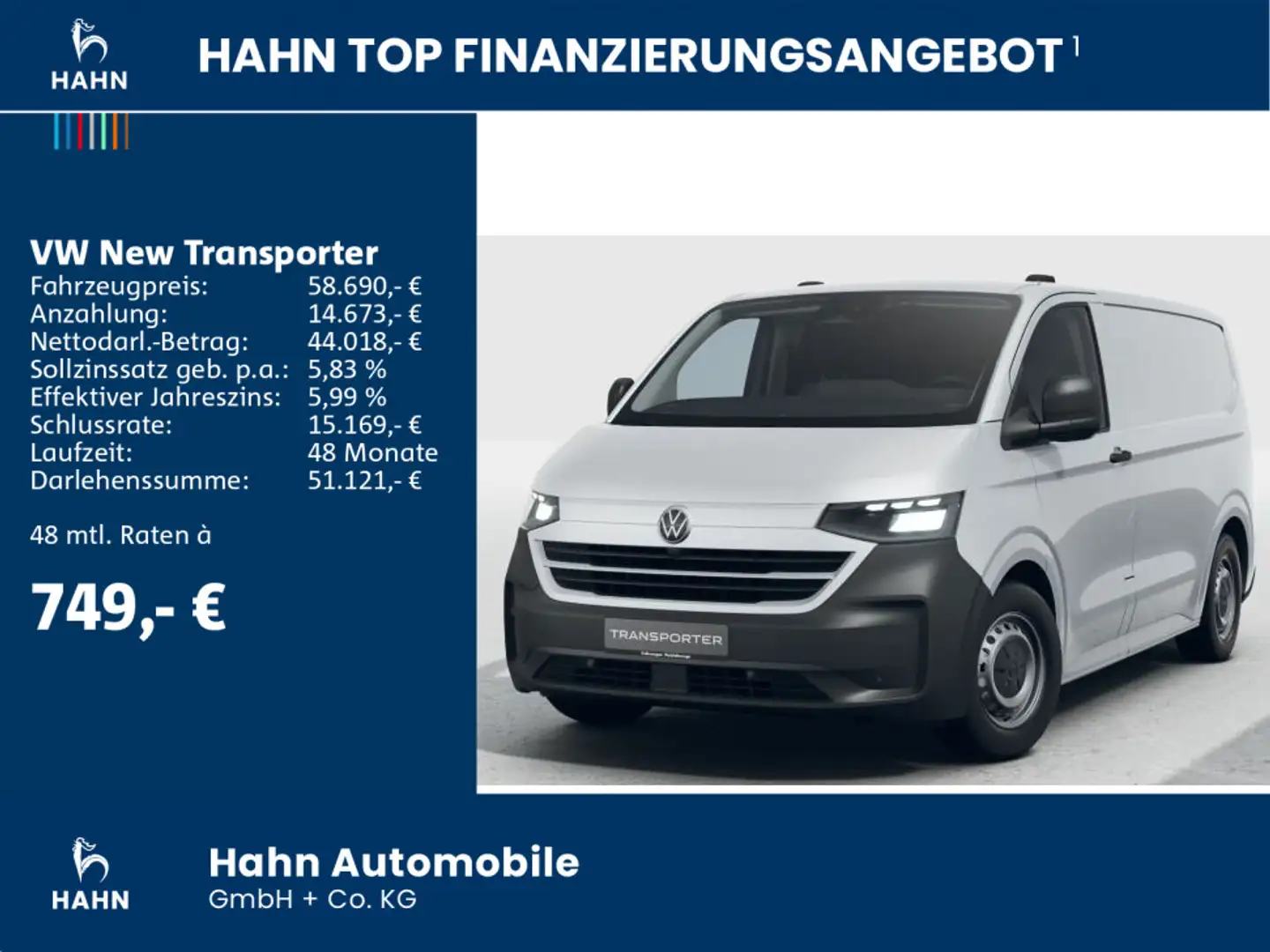 Volkswagen New Transporter Kasten Motor: 2,5 l eHybrid Blanc - 2