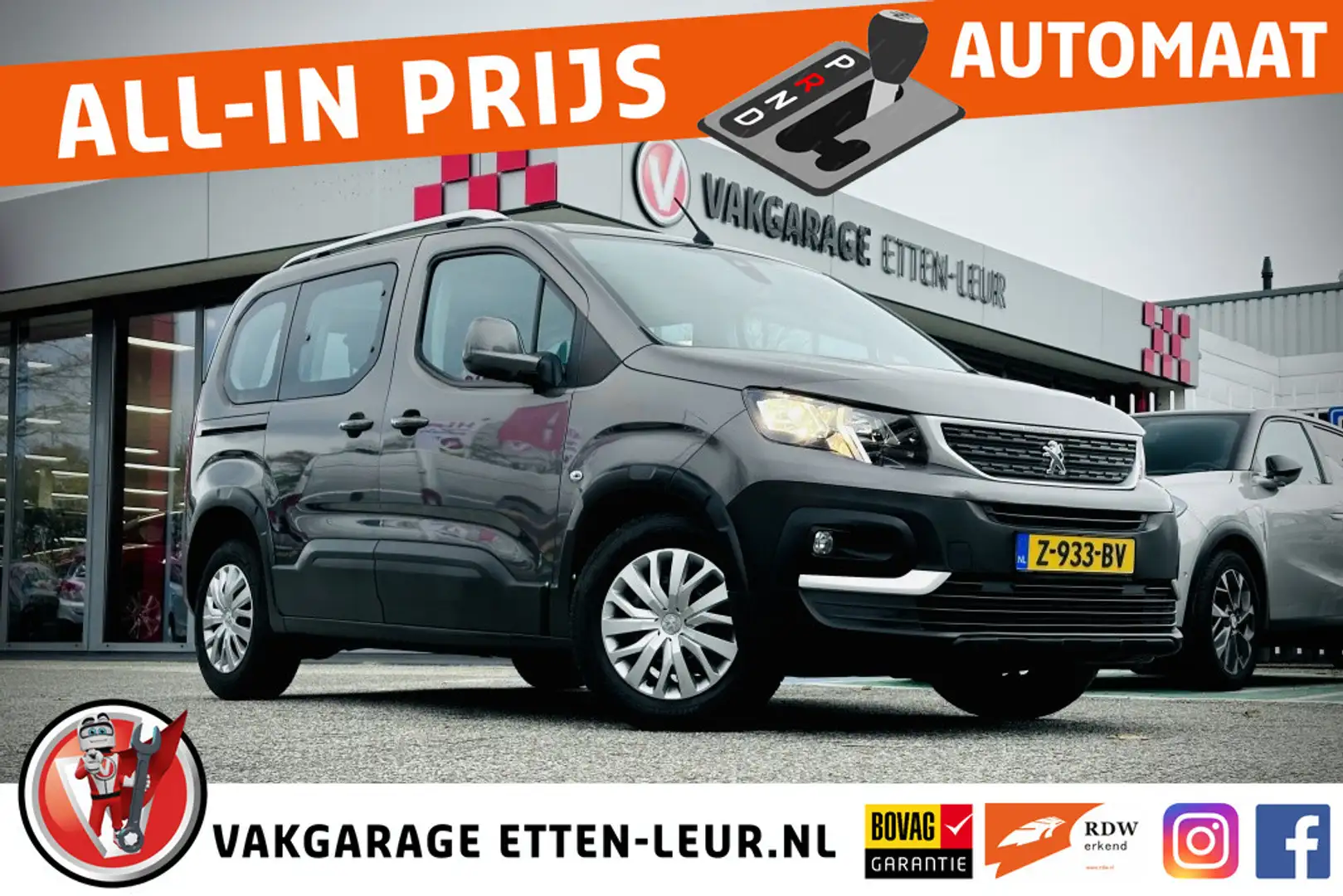 Peugeot Rifter 130PK Rifter | PDC | CRUISE | APPLE + ANDROID | AI Gris - 1